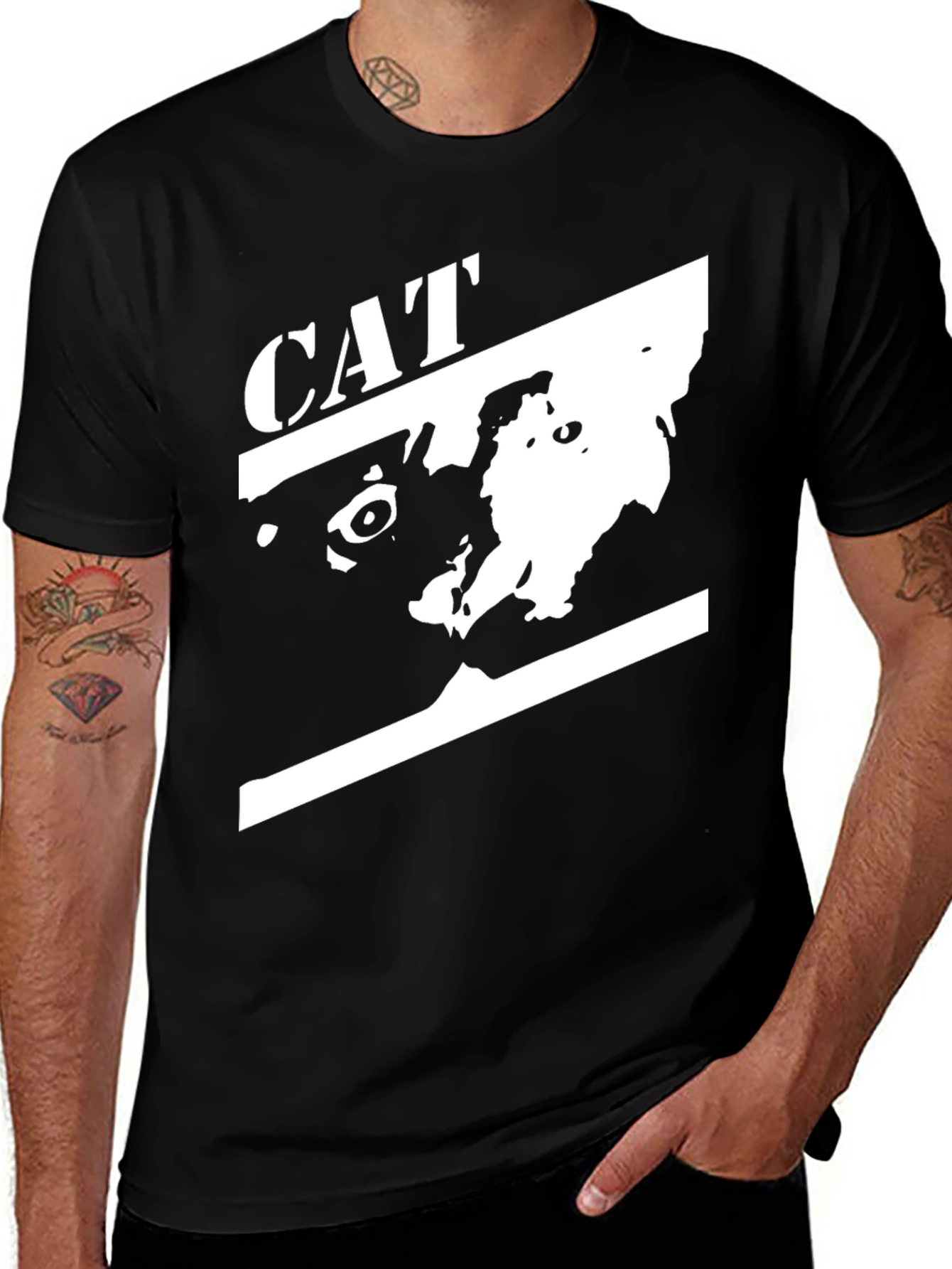 Variant 19 of CAT Graphic Tee - Cool Black Cotton T-Shirt