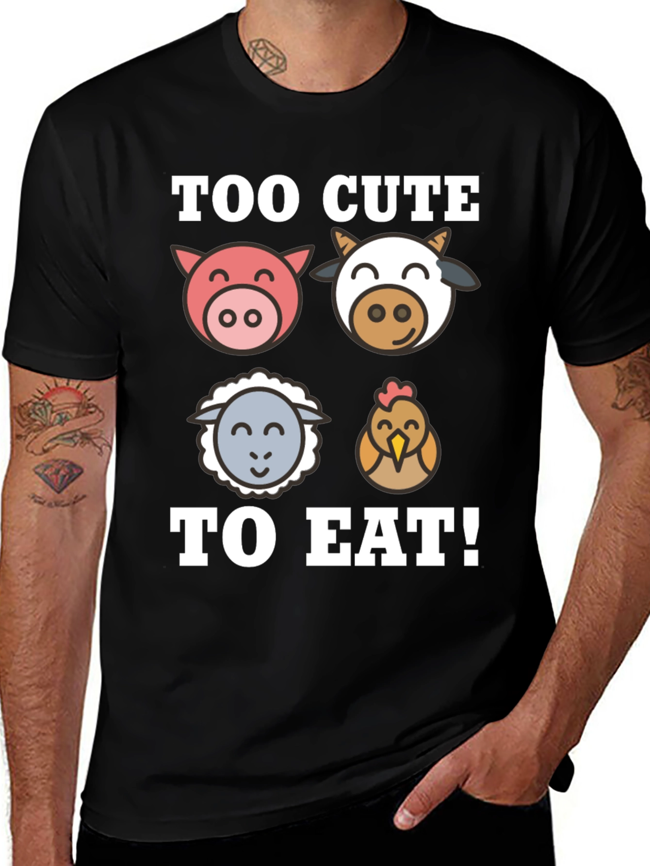Variant 20 of Too Cute to Eat Vegan Graphic T-Shirt