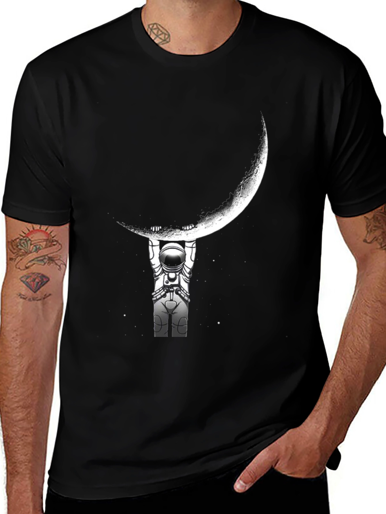 Variant 24 of Astronaut Moon Lift Graphic T-Shirt