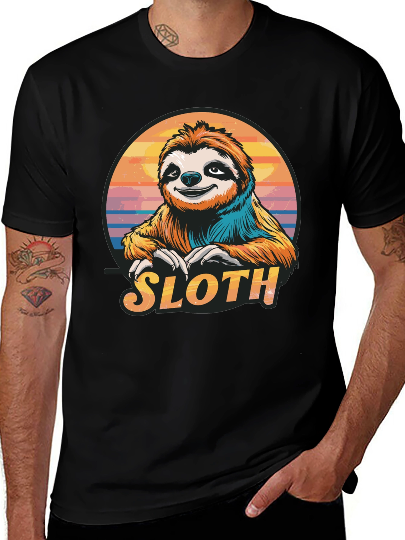 Variant 23 of Sloth Graphic T-Shirt - Relaxed Style