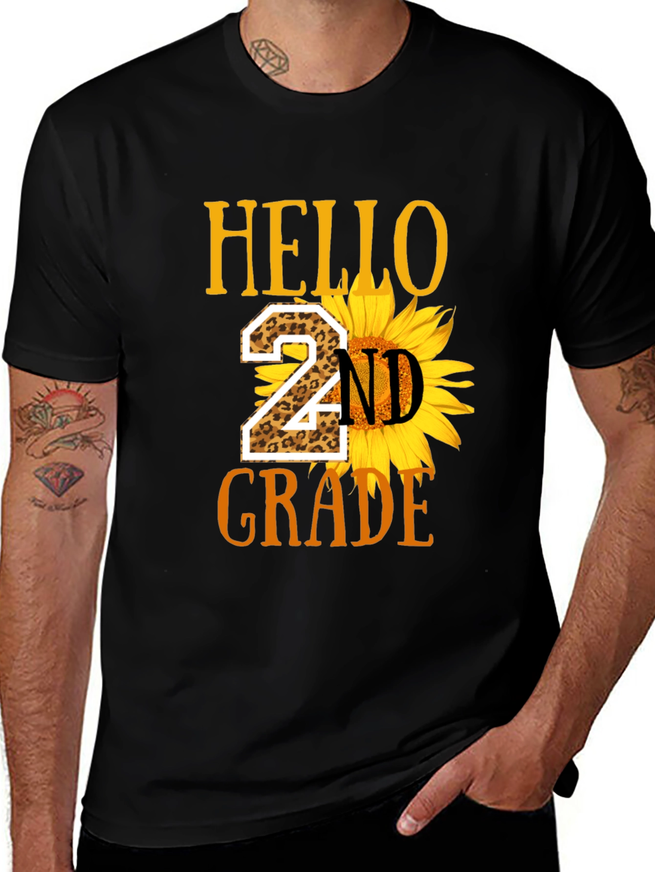 Variant 26 of Hello 2nd Grade Leopard Sunflower T-Shirt