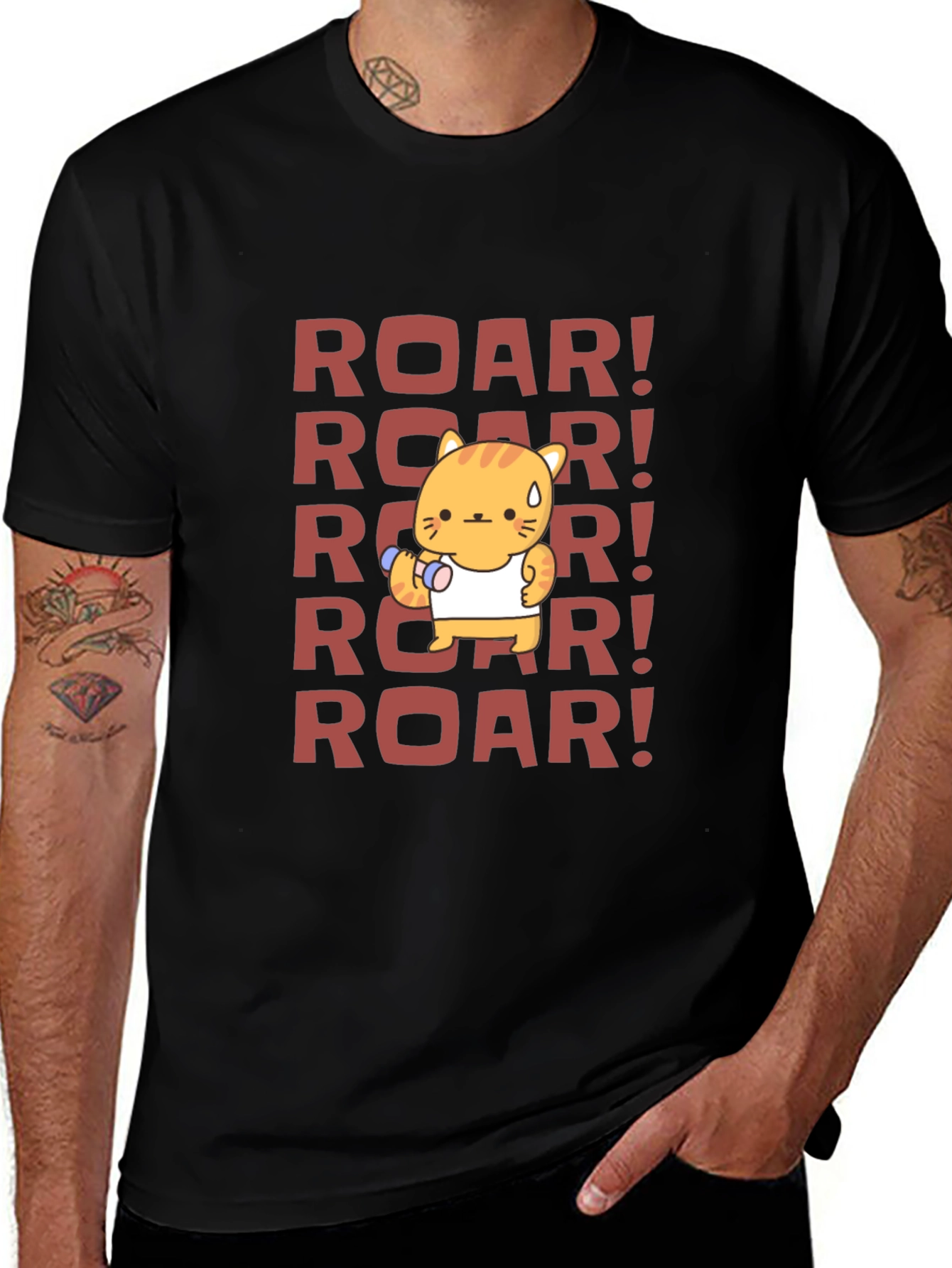 Variant 8 of Roar! Cat Workout Graphic Tee