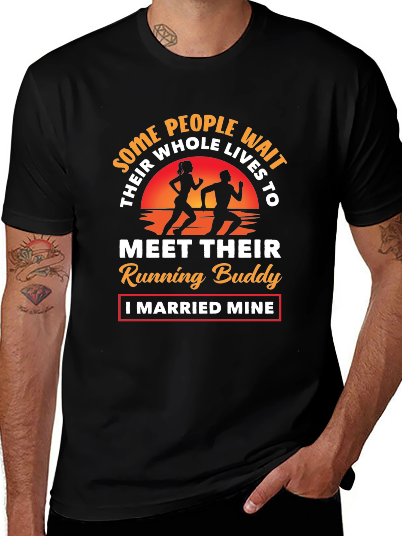 Variant 20 of Running Buddy Graphic T-Shirt - I Married Mine