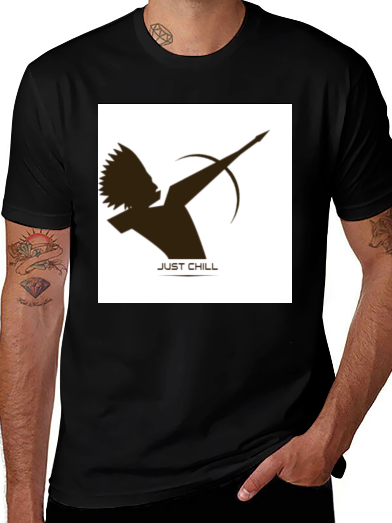 Variant 7 of Just Chill Archer Black Graphic Tee