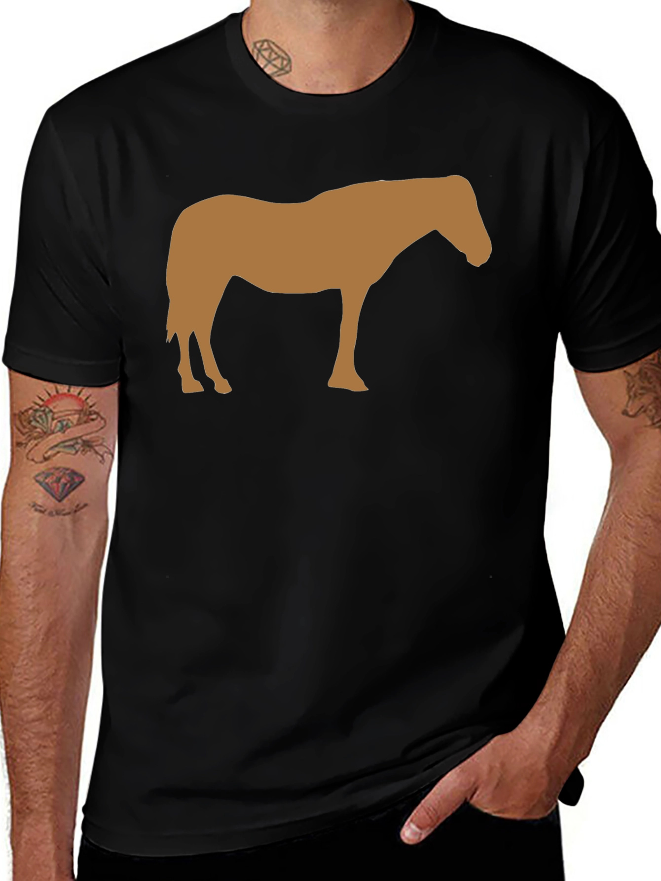 Variant 11 of Horse Silhouette Black T-Shirt