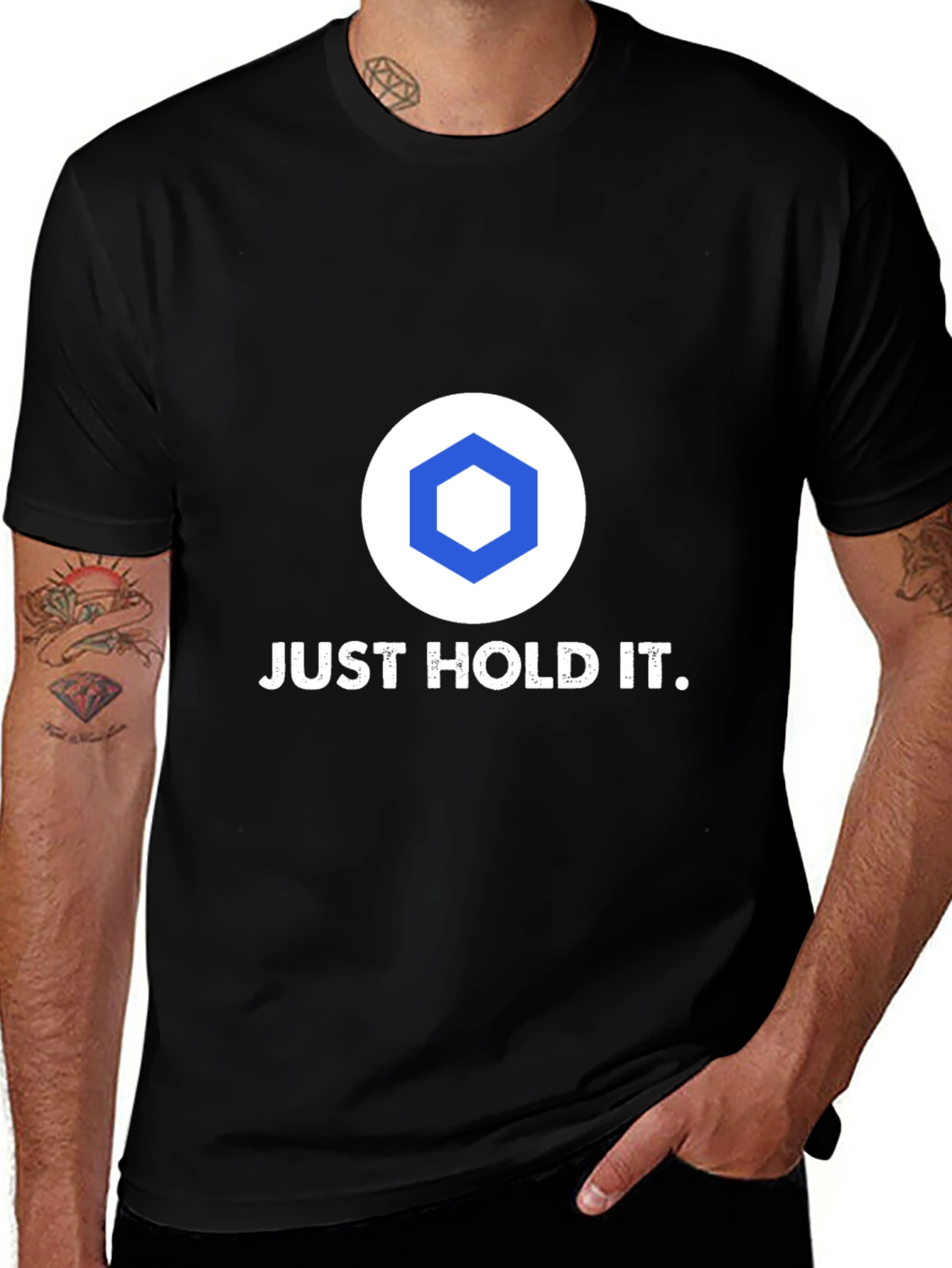 Variant 7 of Just Hold It Crypto T-Shirt - Black