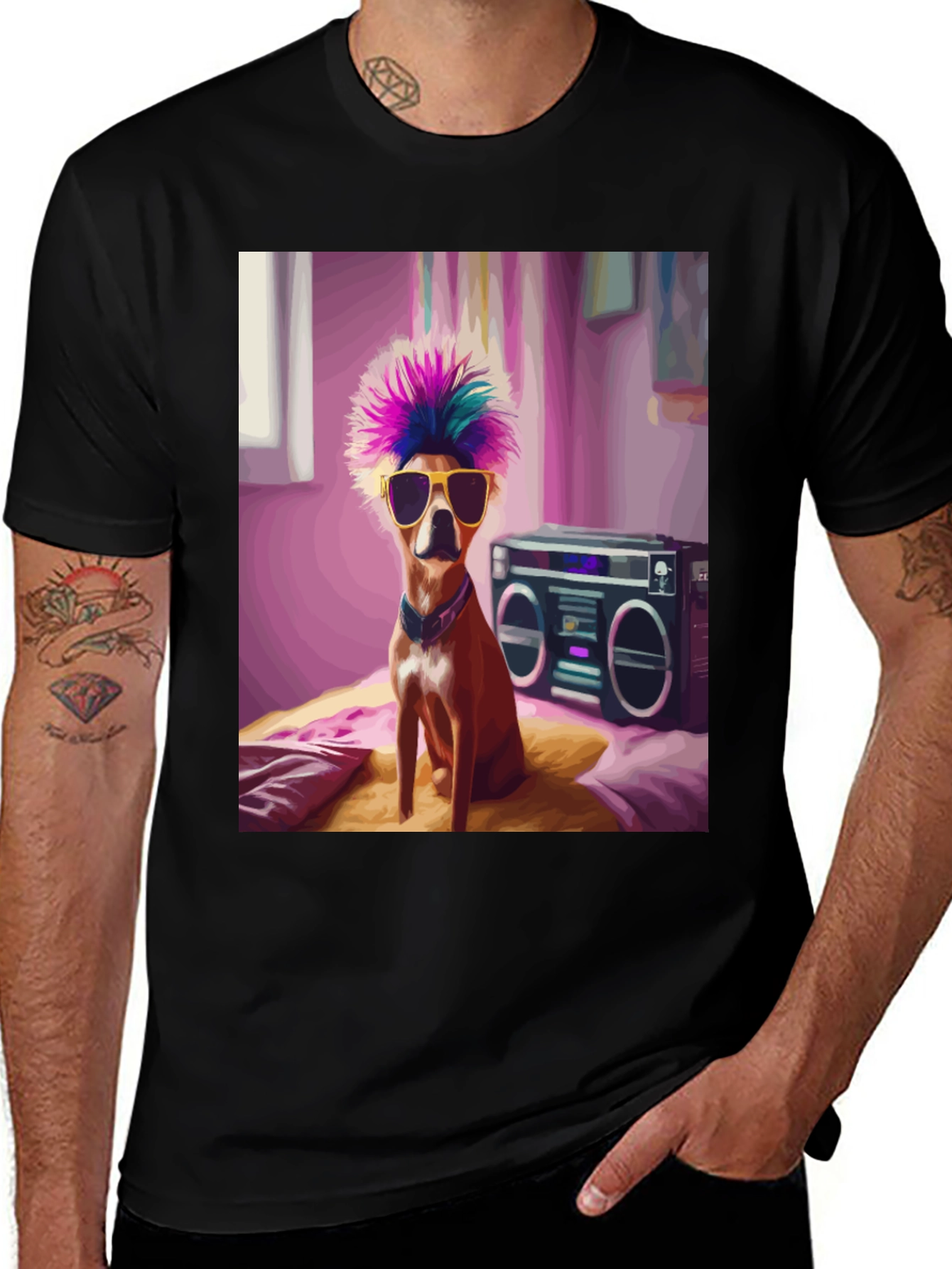 Variant 16 of Cool Dog Boombox Graphic Tee