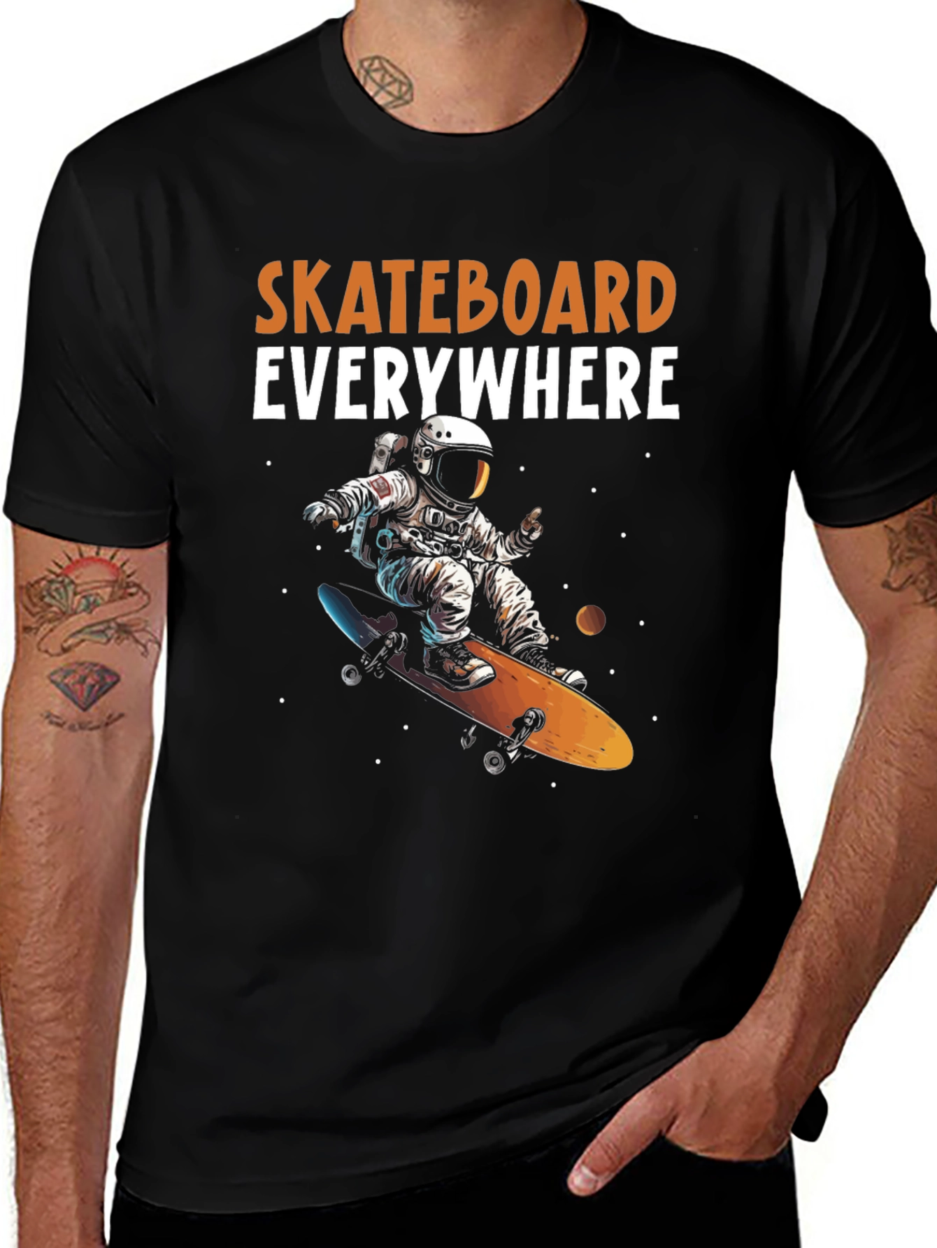 Variant 4 of Astronaut Skateboarder Graphic Tee