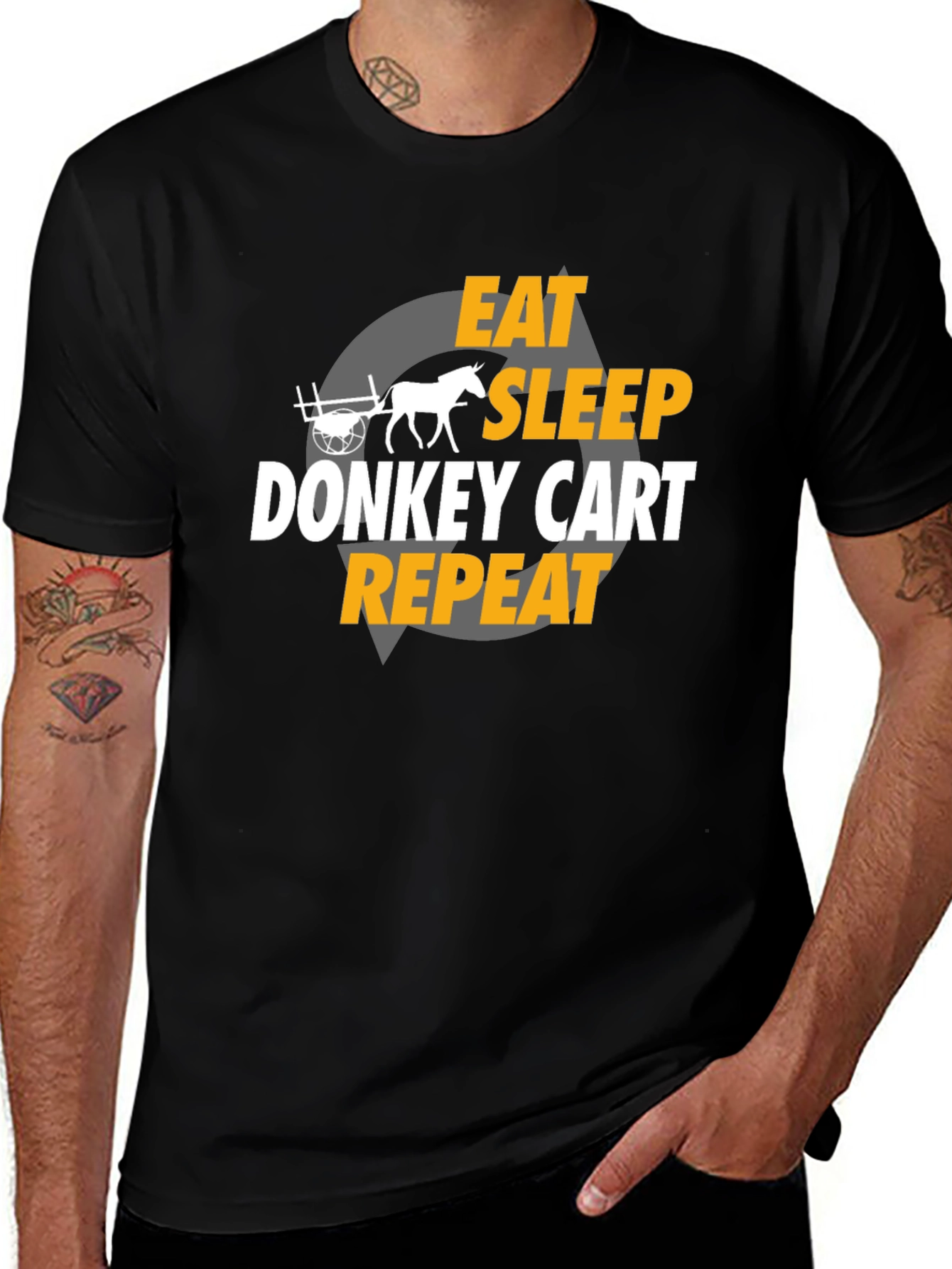 Variant 26 of Eat Sleep Donkey Cart Repeat T-Shirt