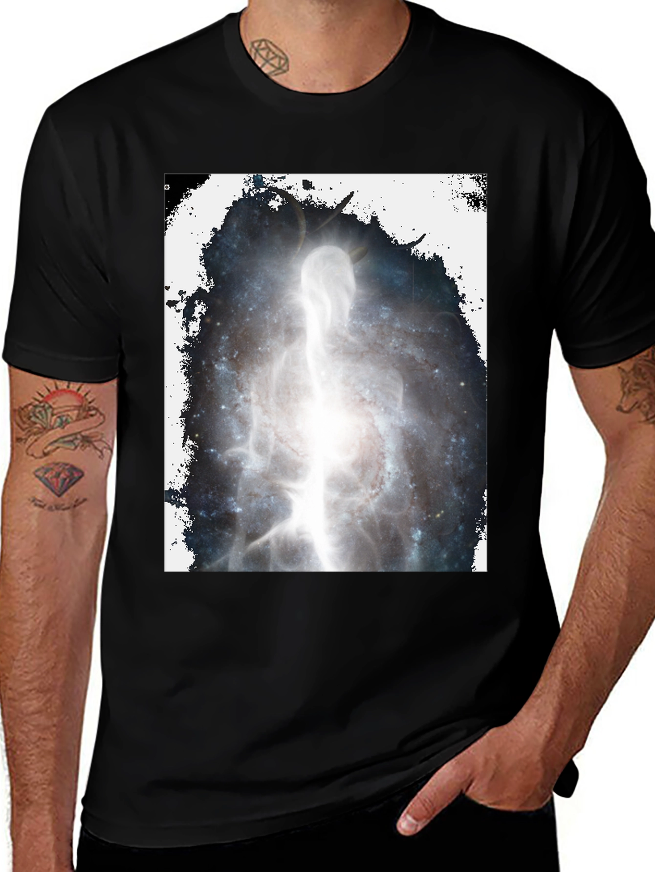 Variant 26 of Cosmic Being Black Graphic T-Shirt