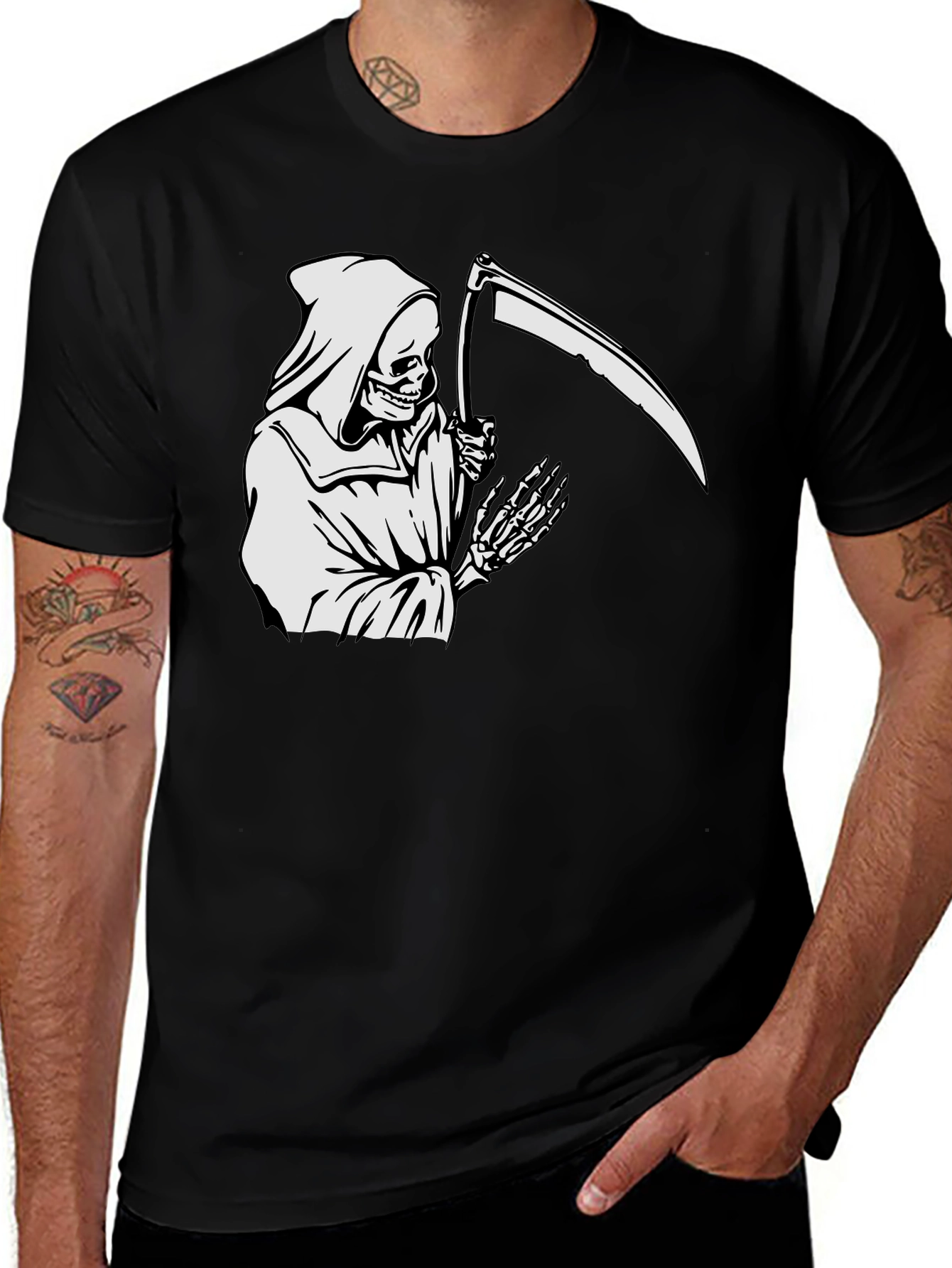 Variant 28 of Grim Reaper Graphic Tee - Black