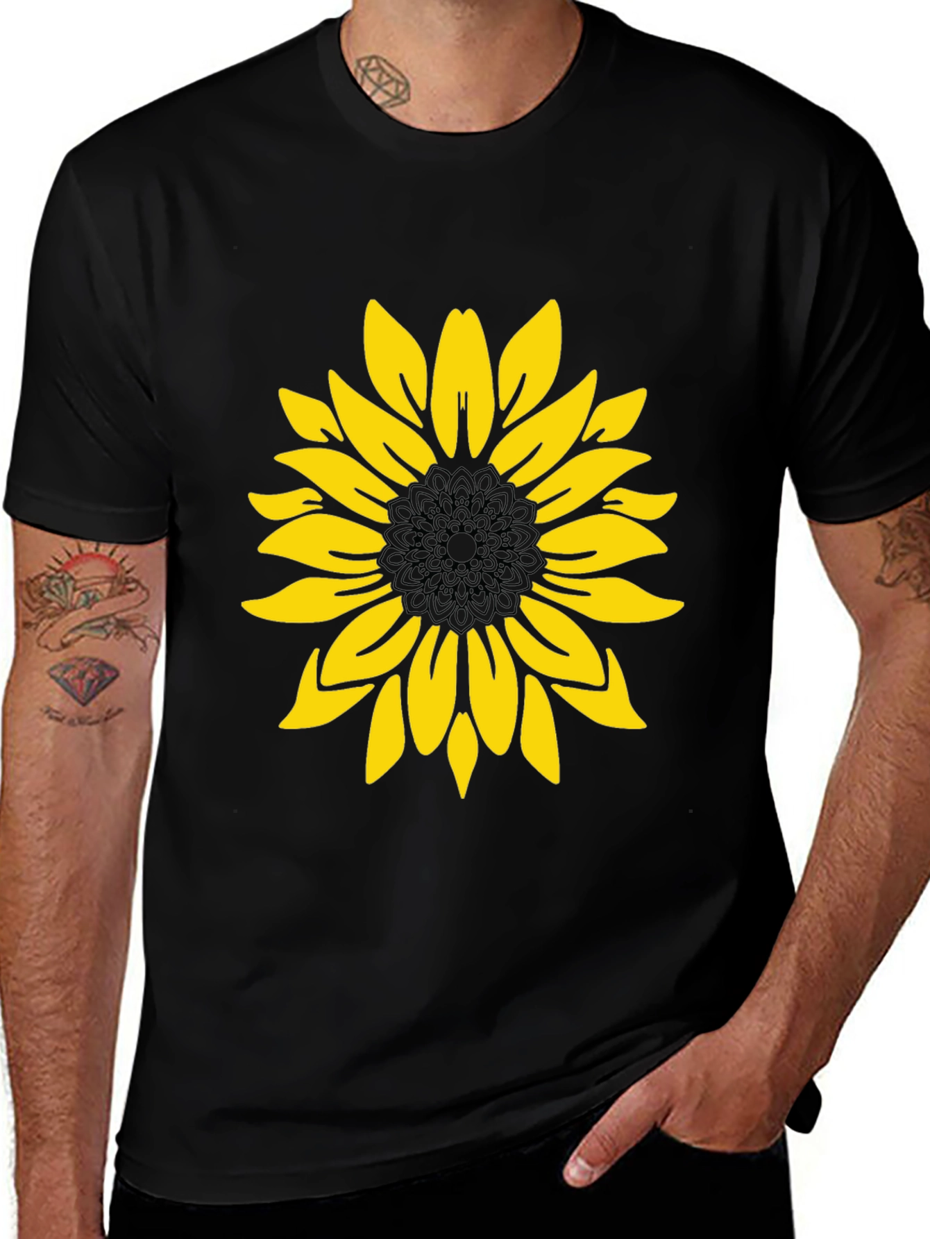 Variant 11 of Sunflower Graphic Black T-Shirt