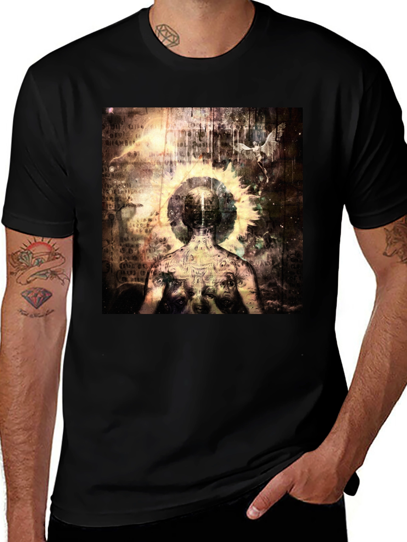 Black Abstract Art Graphic Tee - Black main image