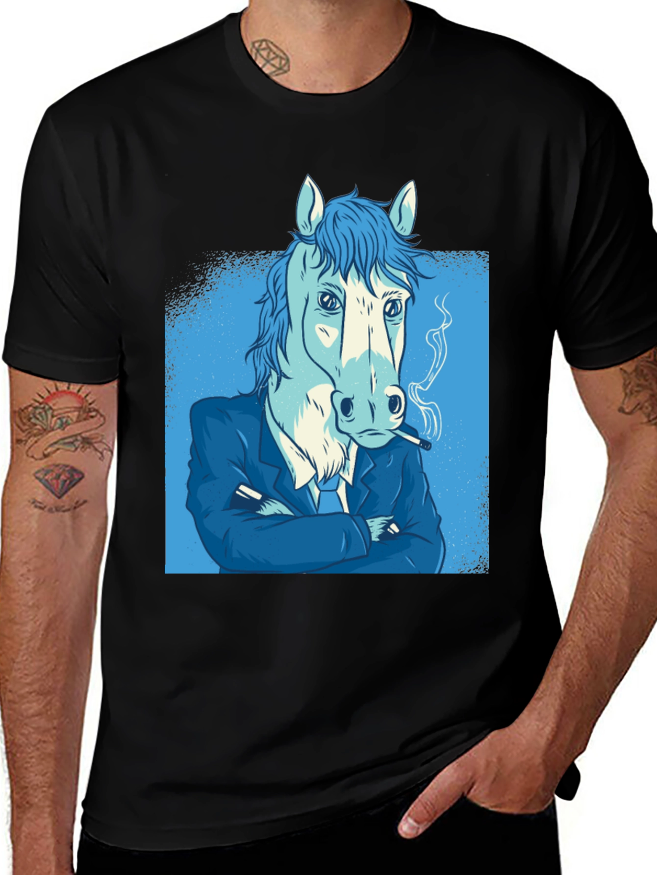 Variant 23 of Horse in Suit Graphic Tee - Cool Novelty T-Shirt