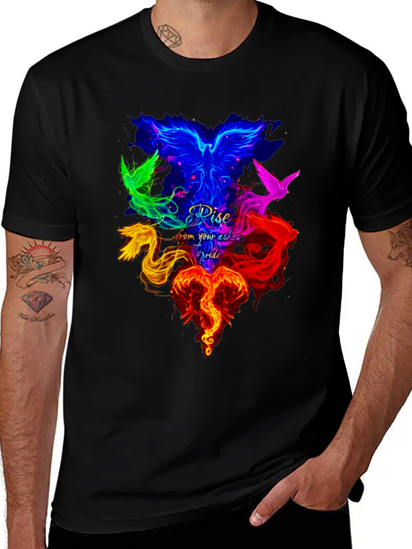 Phoenix Rising Graphic Tee - Unisex Black T-Shirt