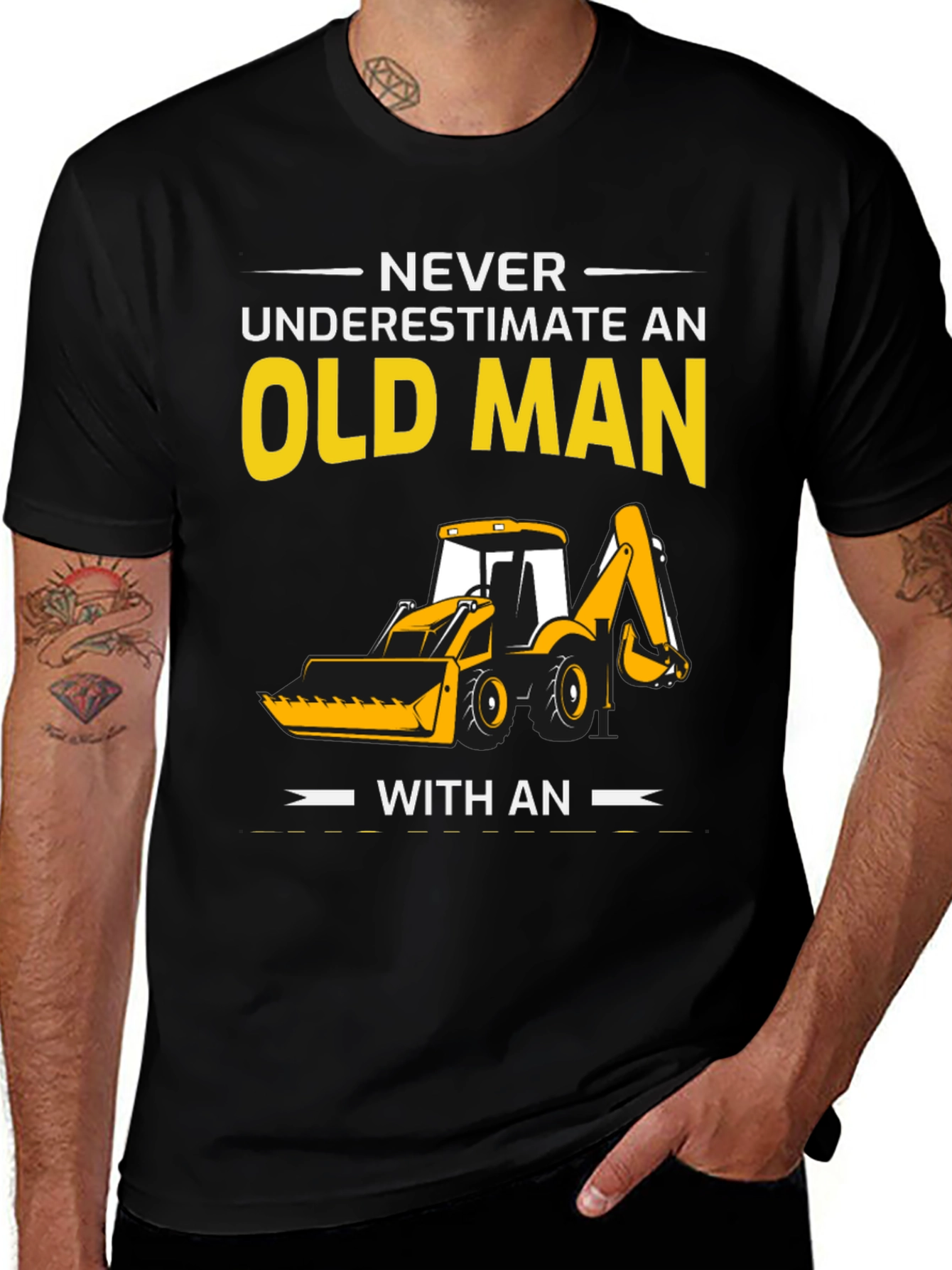 Variant 3 of Old Man Excavator T-Shirt