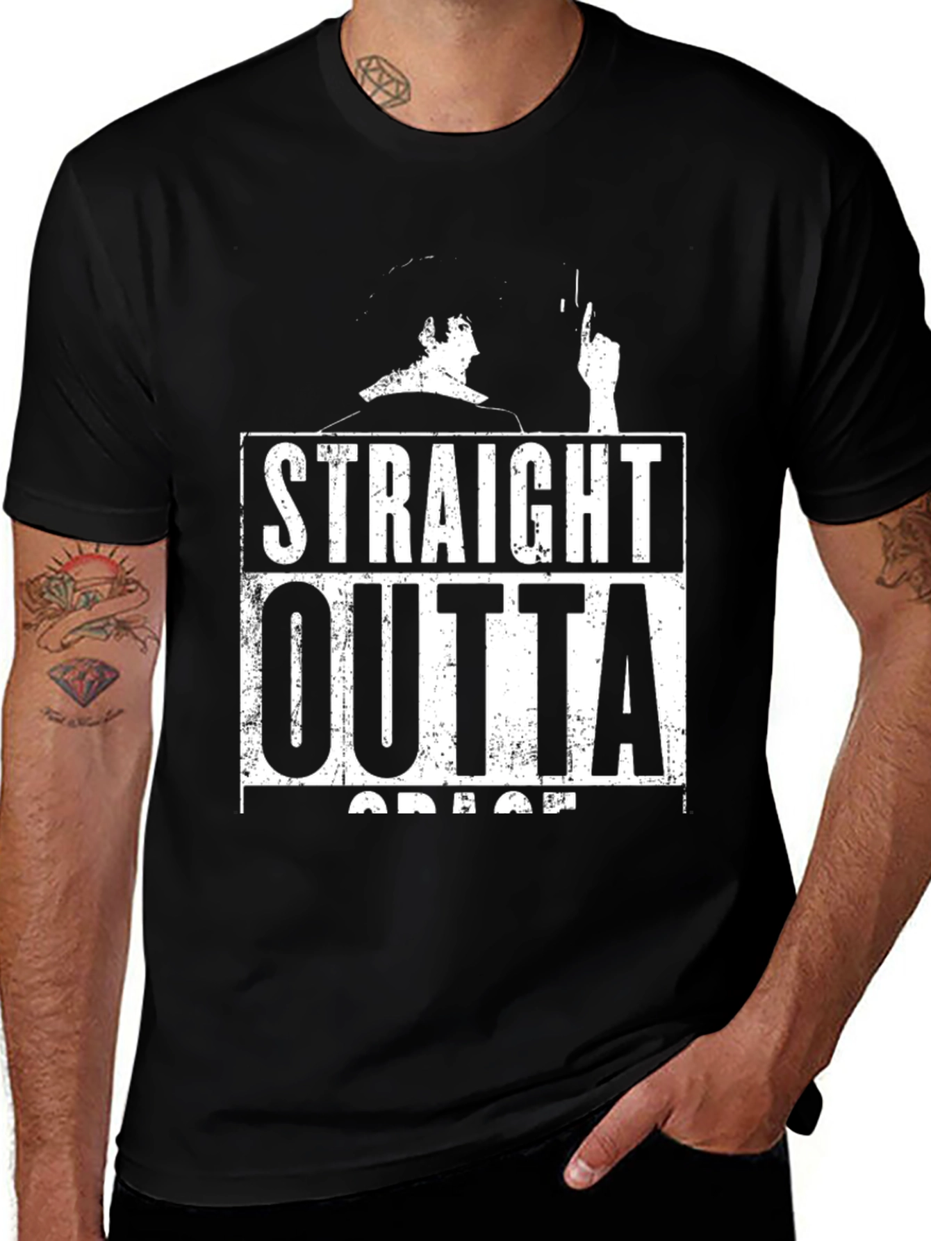 Variant 21 of Straight Outta Space Black T-Shirt
