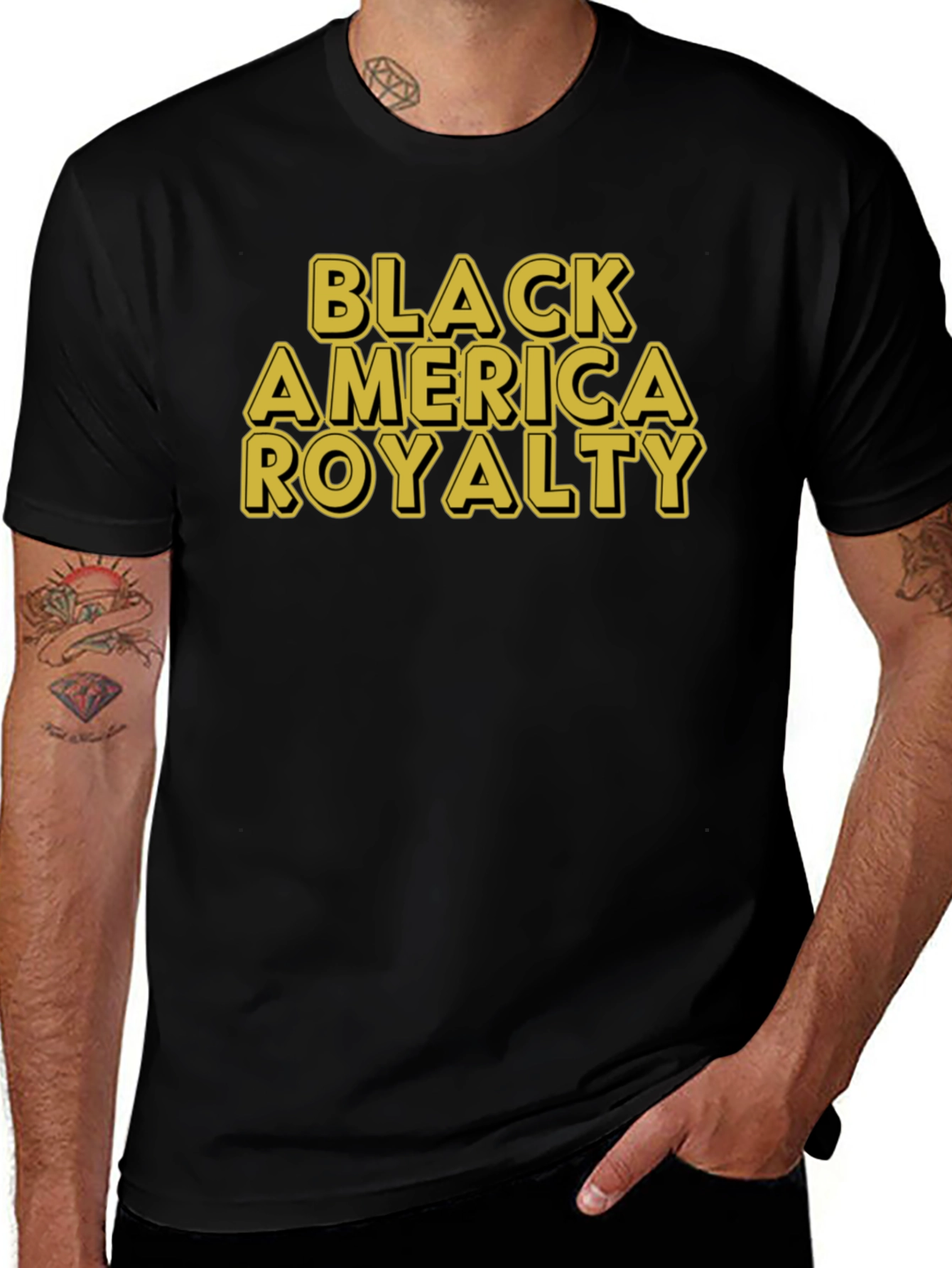 Variant 27 of Black America Royalty T-Shirt - Black