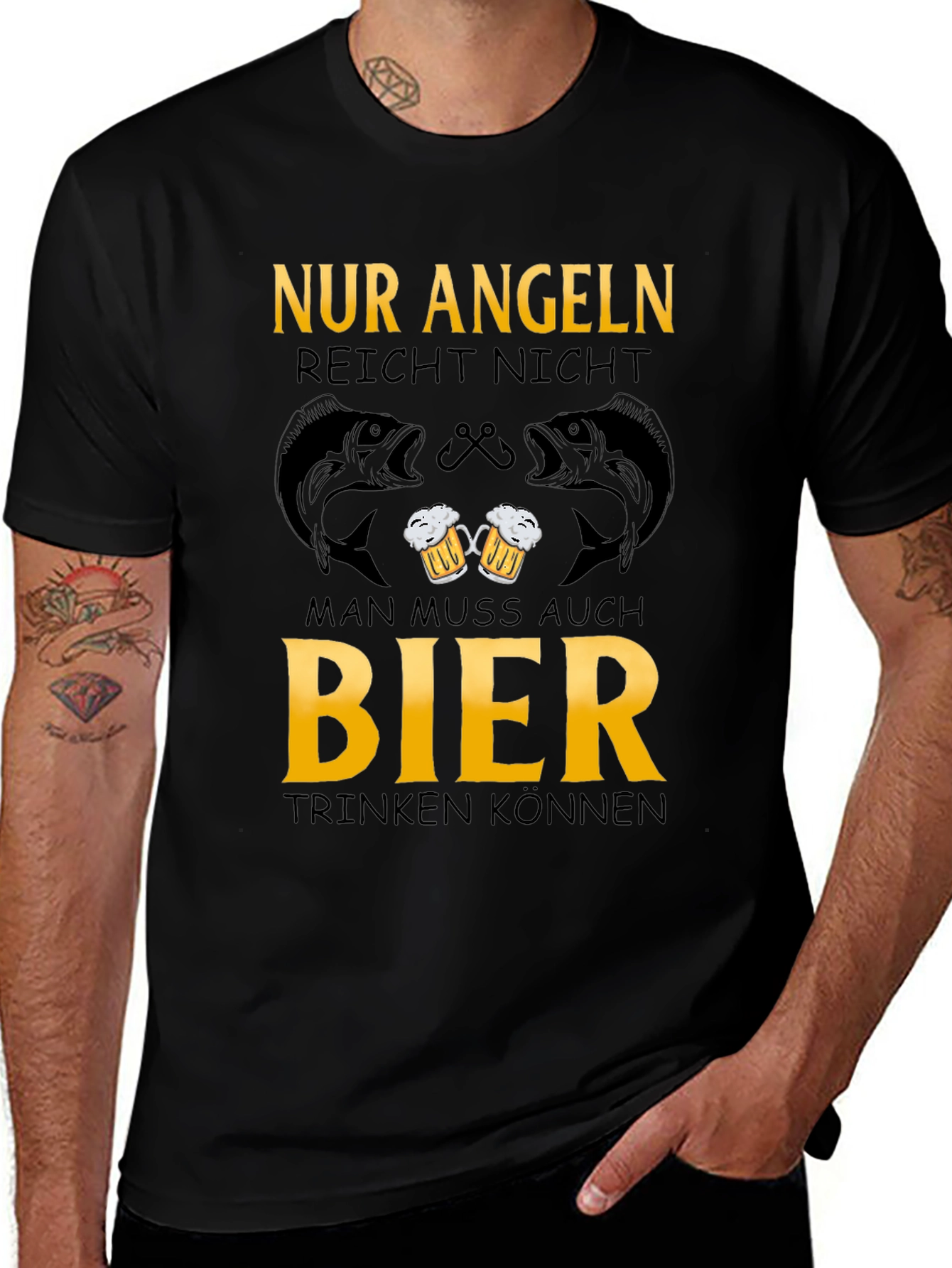 Variant 3 of Fishing & Beer T-Shirt - 'Nur Angeln Reicht Nicht'