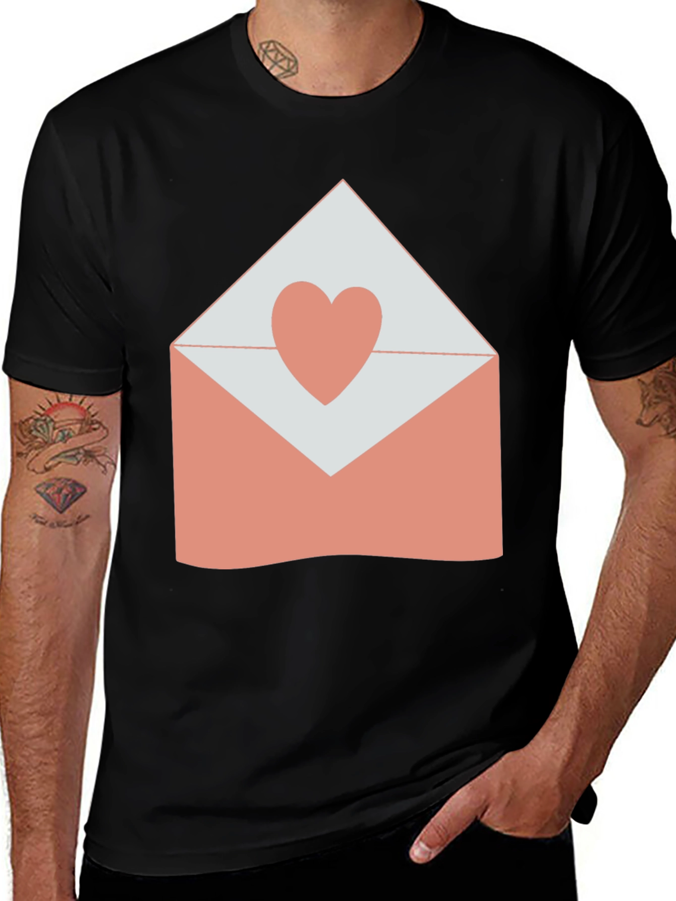 Variant 23 of Heart Envelope Graphic T-Shirt - Love Letter Tee