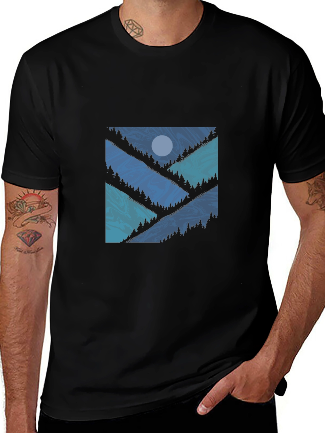 Variant 20 of Geometric Mountainscape T-Shirt