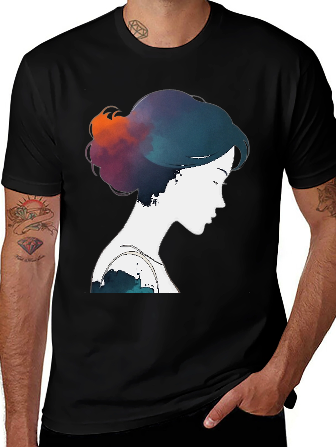 Variant 21 of Watercolor Silhouette T-Shirt - Artistic Design