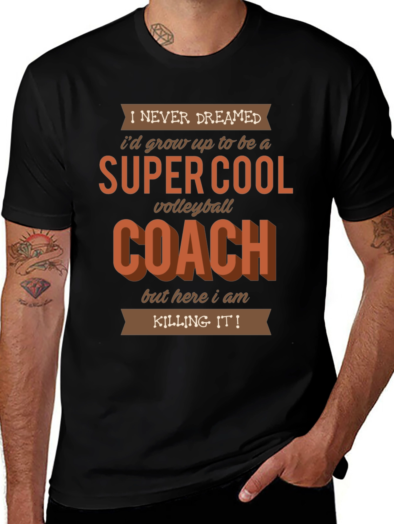 Variant 25 of Super Cool Volleyball Coach Graphic T-Shirt