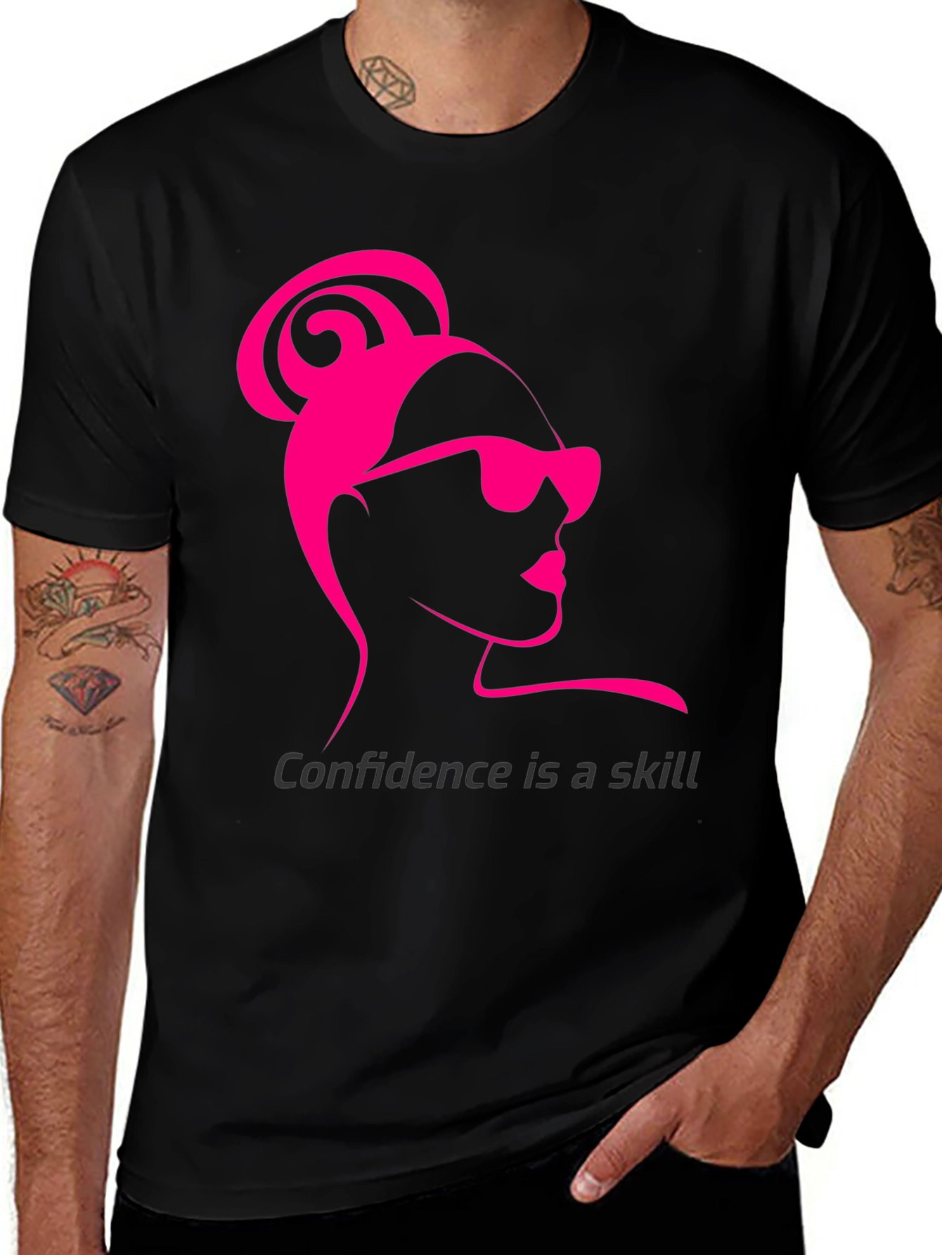Variant 23 of Confidence Skill T-Shirt - Black Stylish Tee