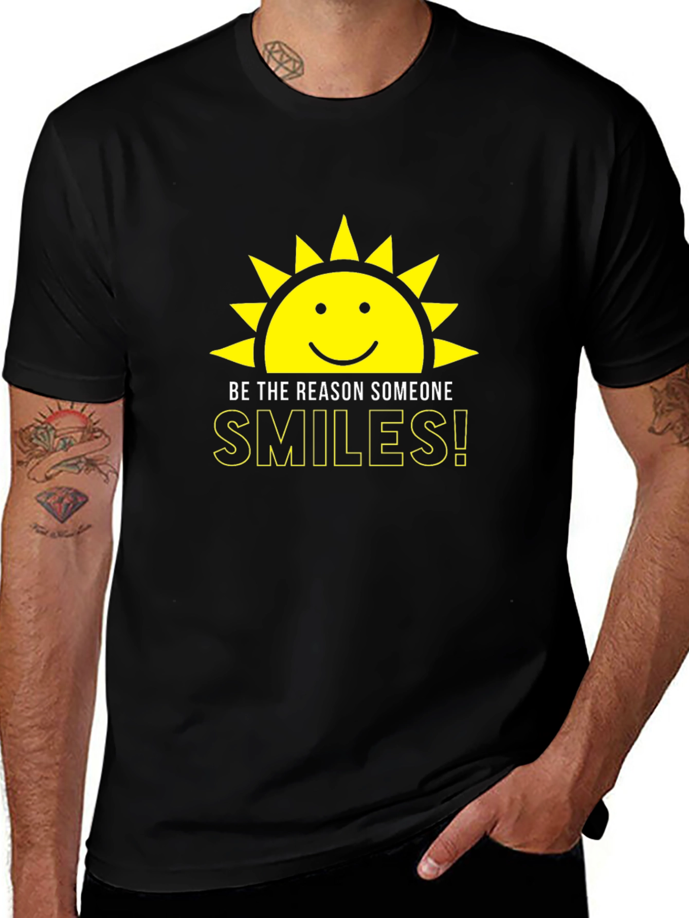 Black Be the Reason Someone Smiles Black T-Shirt main image