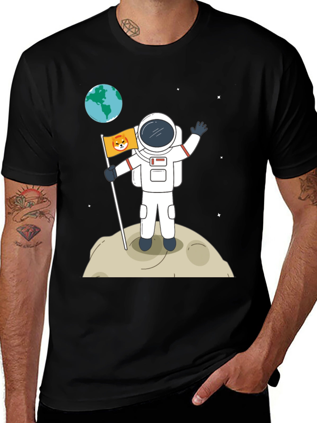 Variant 4 of Astronaut Shiba Inu Dog T-Shirt