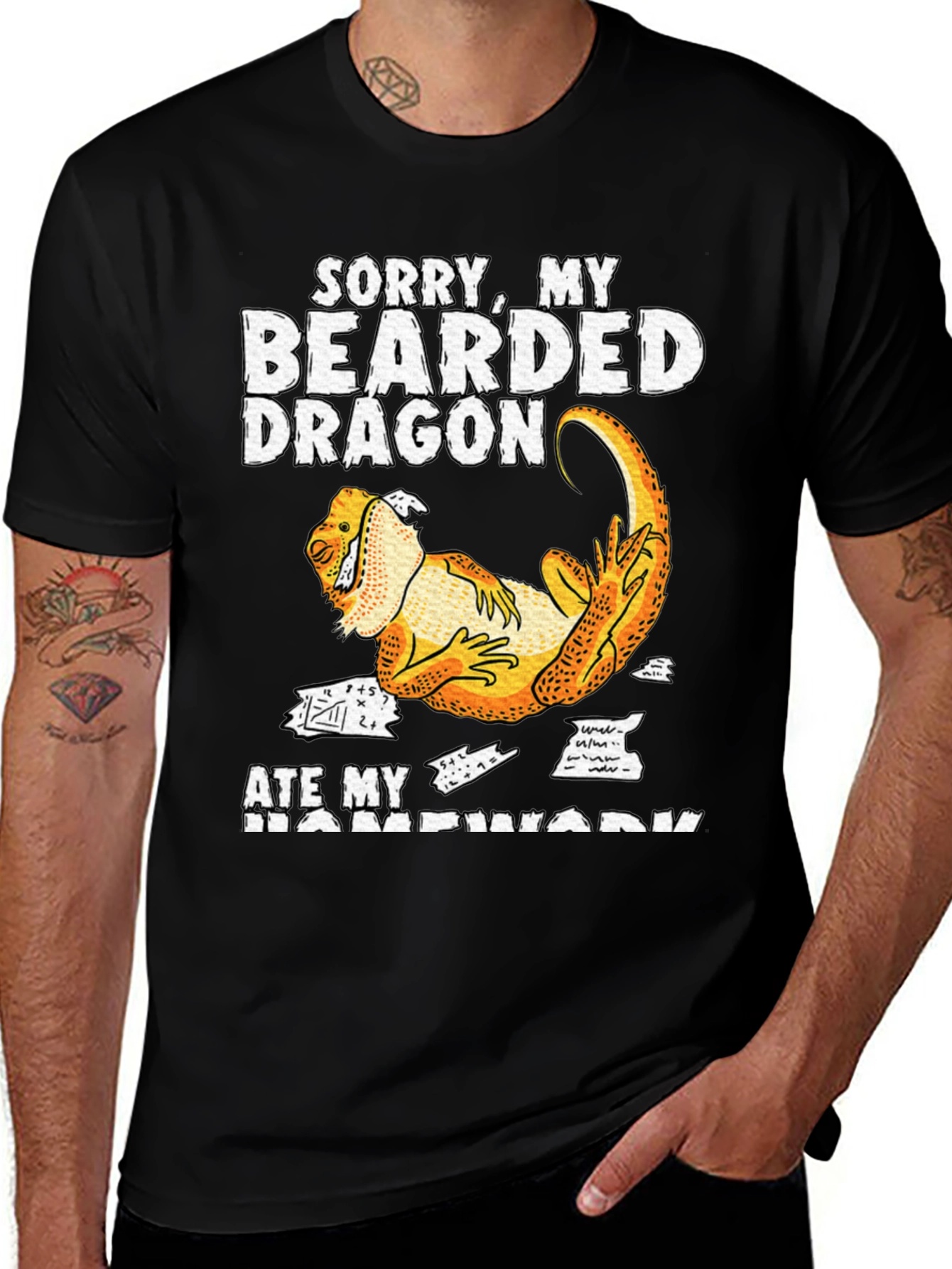 Variant 21 of Bearded Dragon Ate My Homework T-Shirt