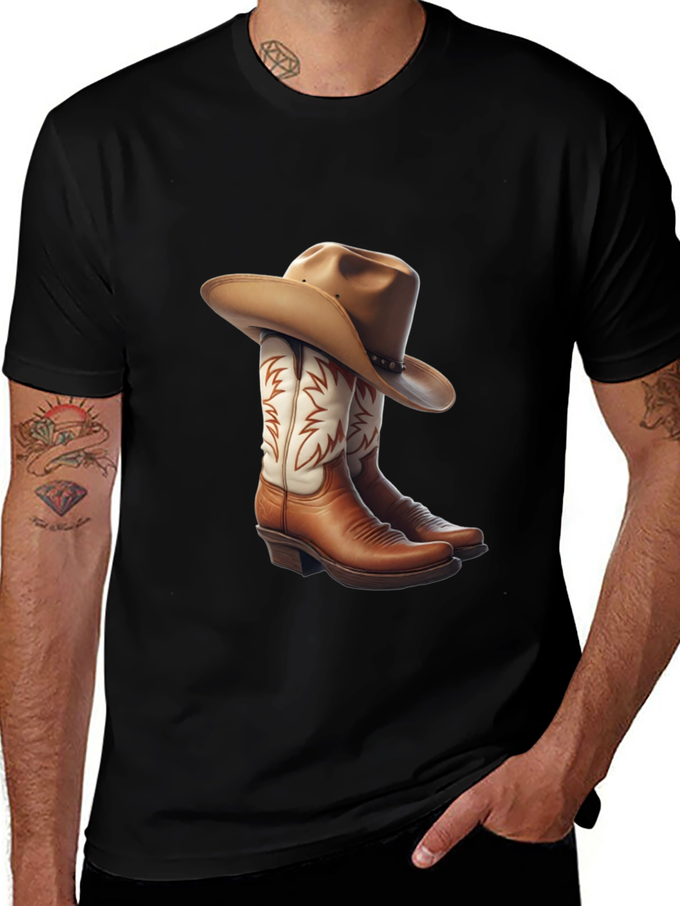 Variant 11 of Cowboy Boots & Hat Graphic Tee