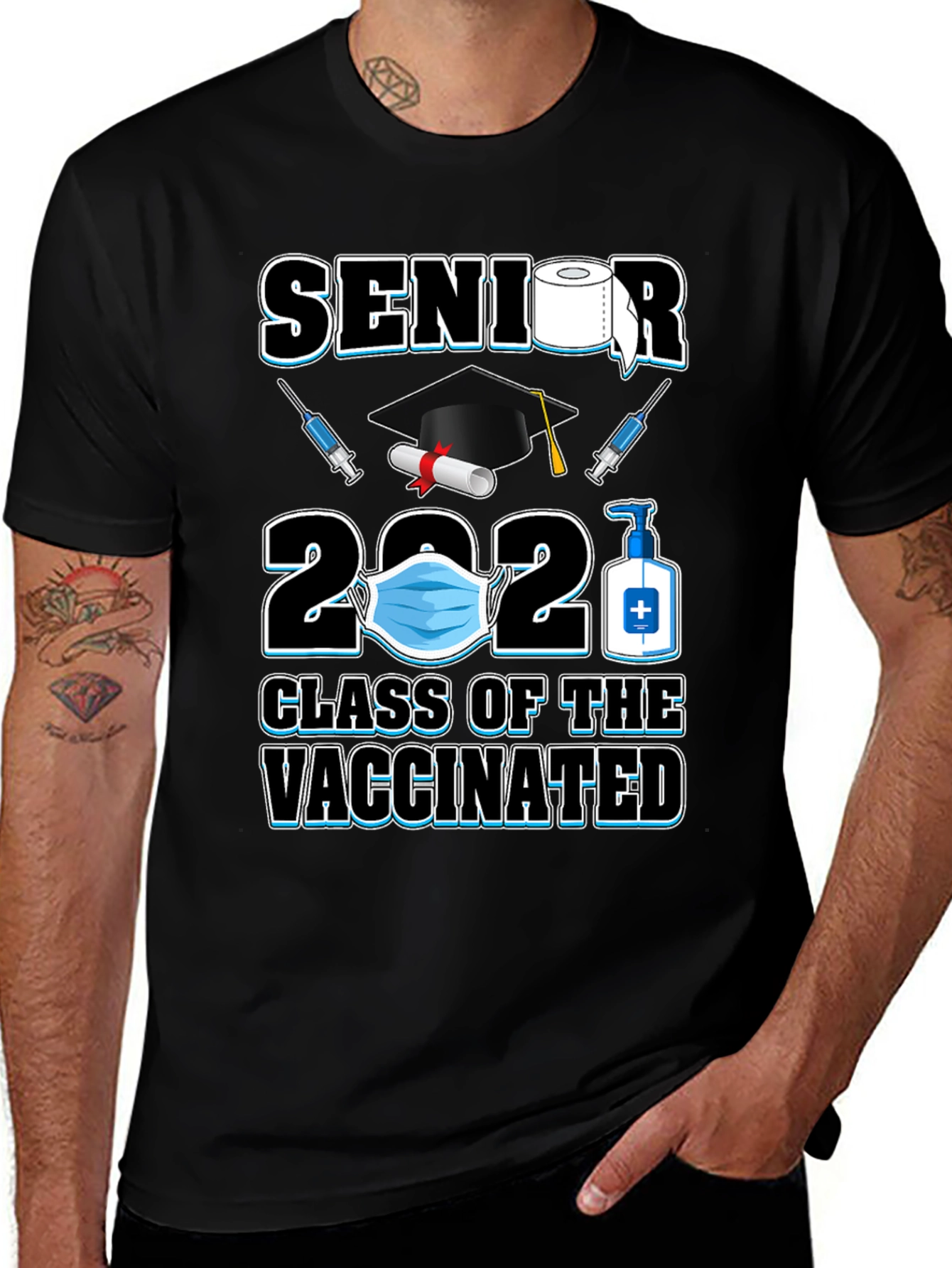 Variant 9 of Senior 2021 Vaccinated T-Shirt