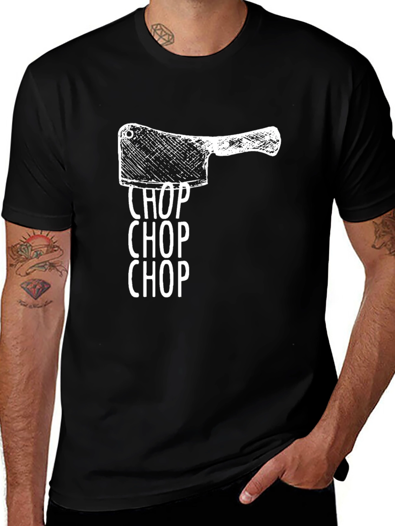 Chop Chop Meat Cleaver Graphic T-Shirt
