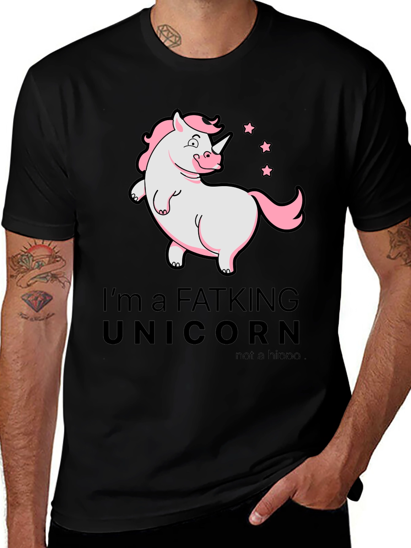 Variant 6 of Funny Fat King Unicorn T-Shirt - Novelty Graphic Tee
