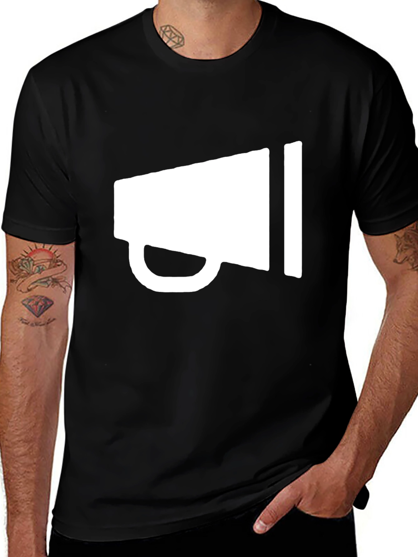 Variant 24 of Megaphone Graphic Black T-Shirt