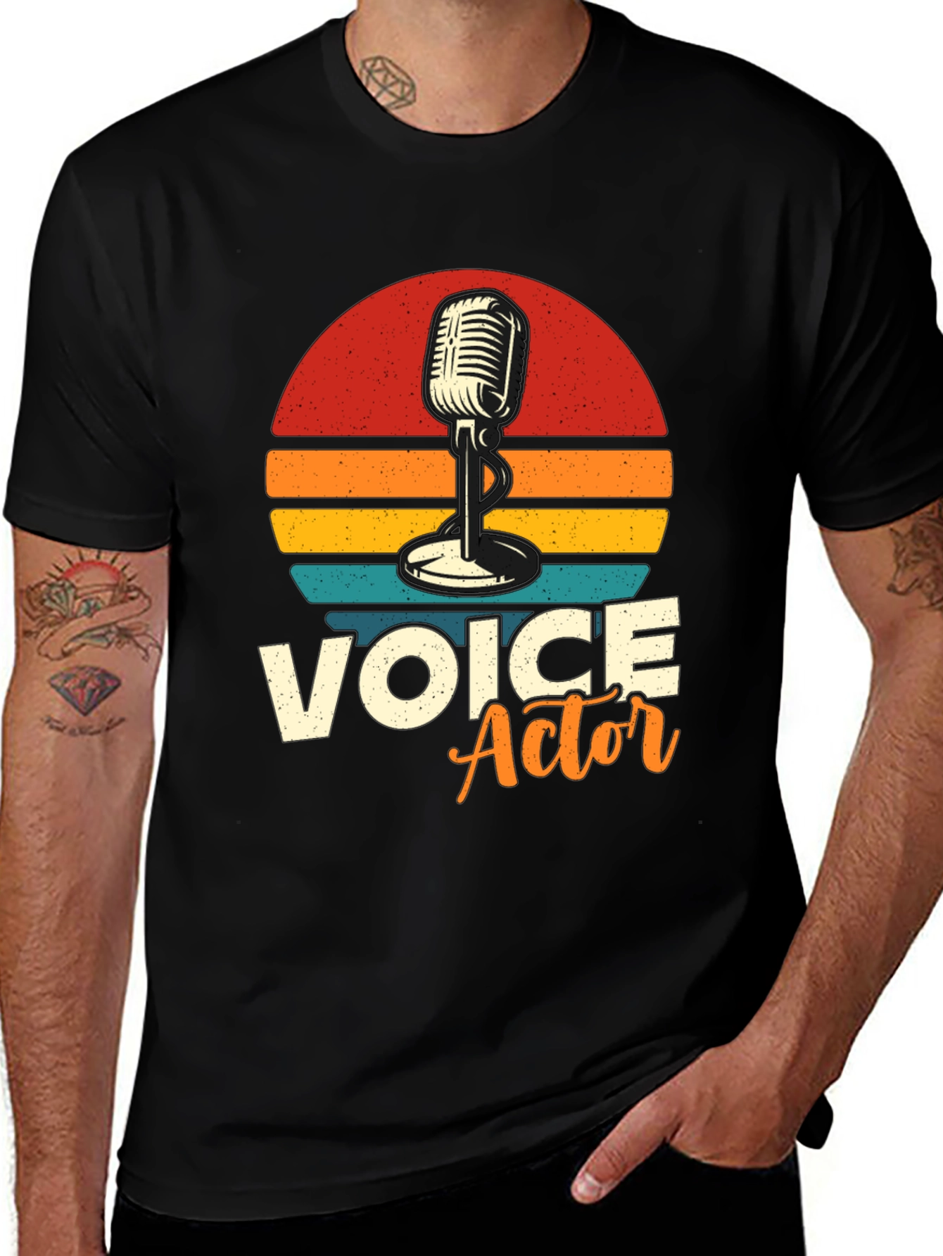 Variant 23 of Vintage Voice Actor T-Shirt - Classic Microphone Design