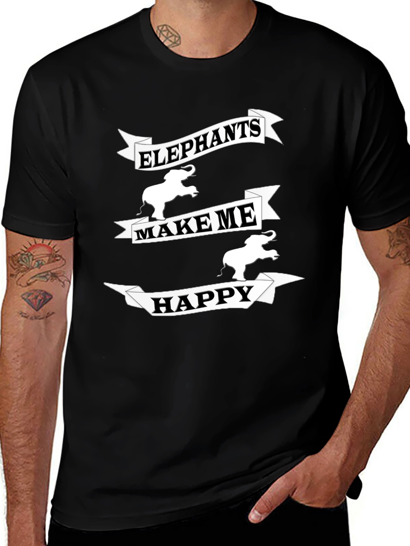 Variant 16 of Elephants Make Me Happy Graphic T-Shirt