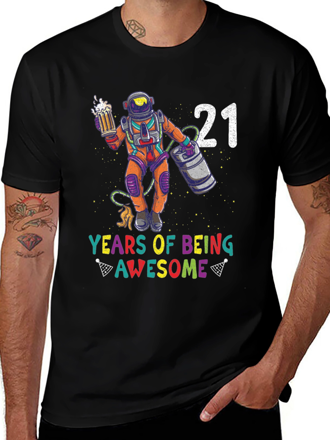 21 Years of Being Awesome Astronaut Graphic Tee