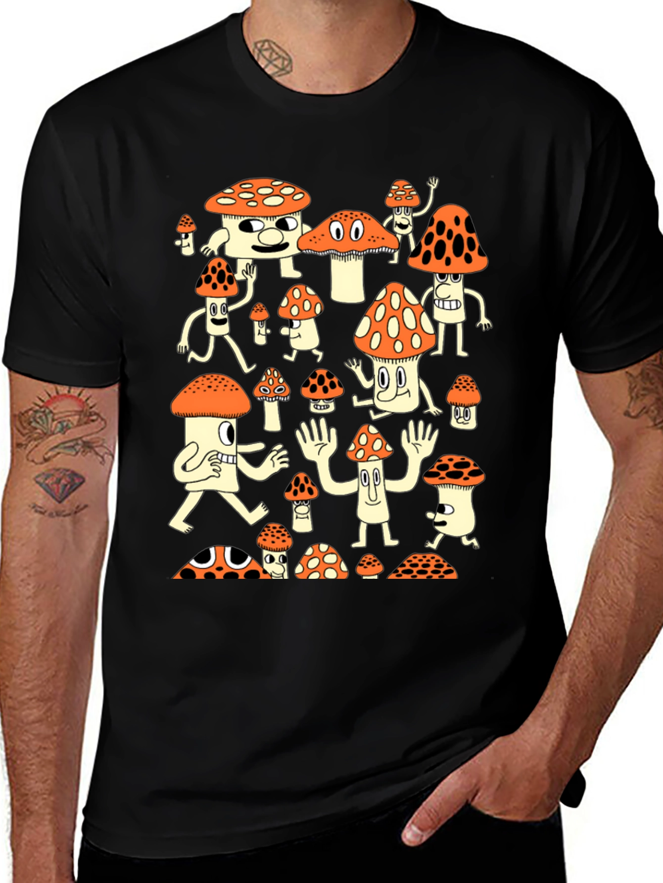 Variant 28 of Psychedelic Mushroom Cartoon Graphic Tee