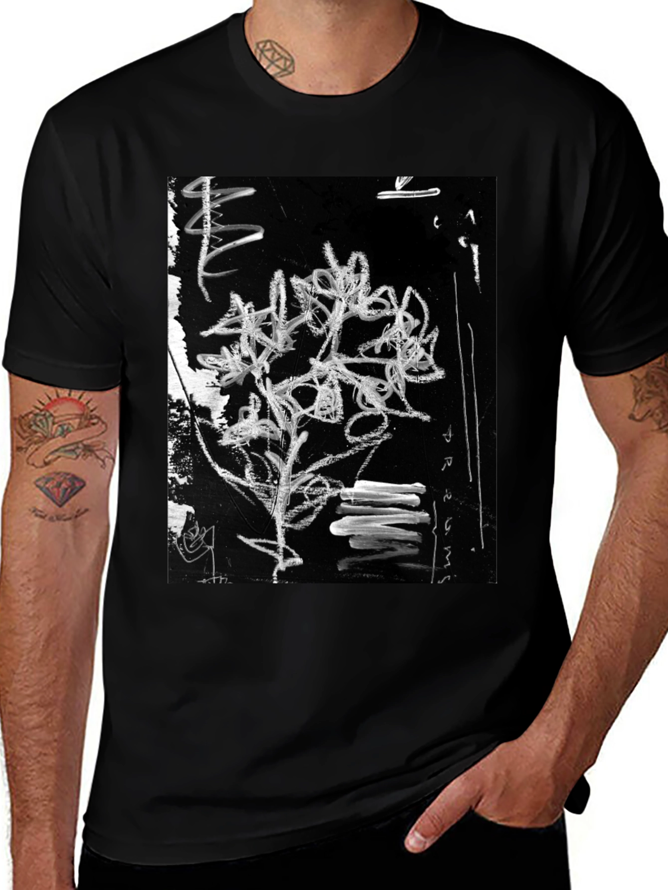 Variant 28 of Abstract Art Graphic Black T-Shirt