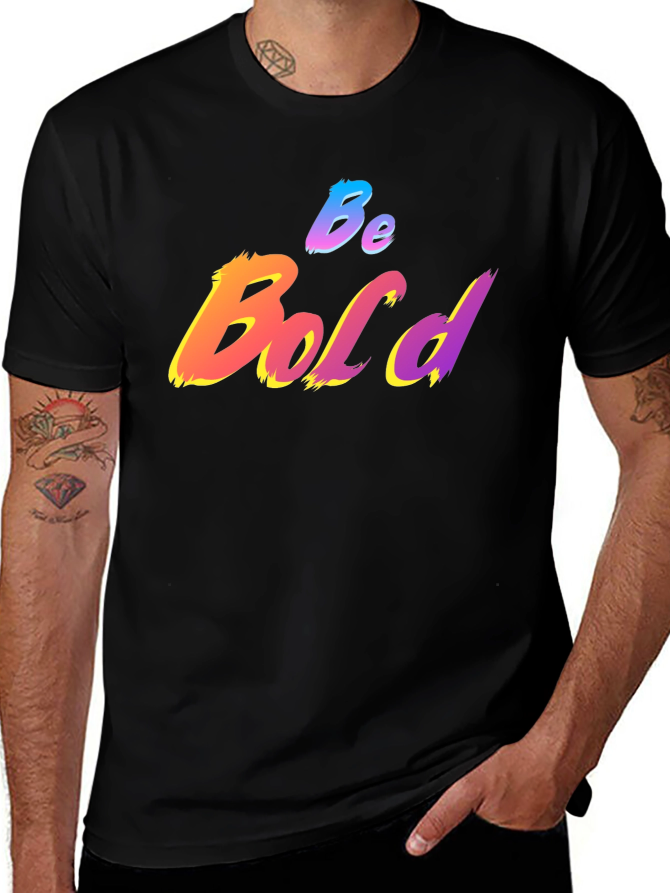 Variant 21 of Be Bold Graphic Print T-Shirt - Black