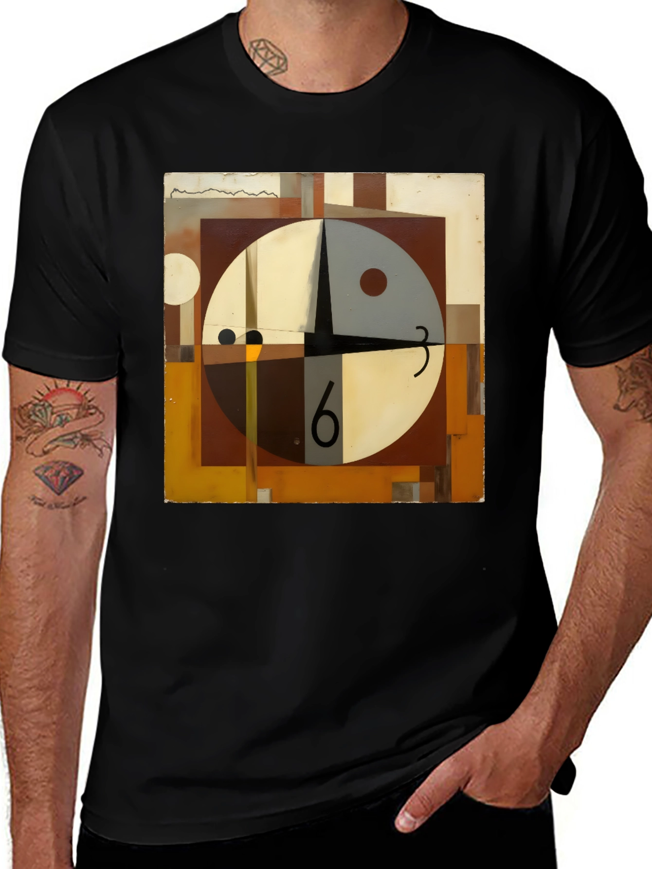 Variant 20 of Abstract Clock Graphic Tee - Modern Art Shirt