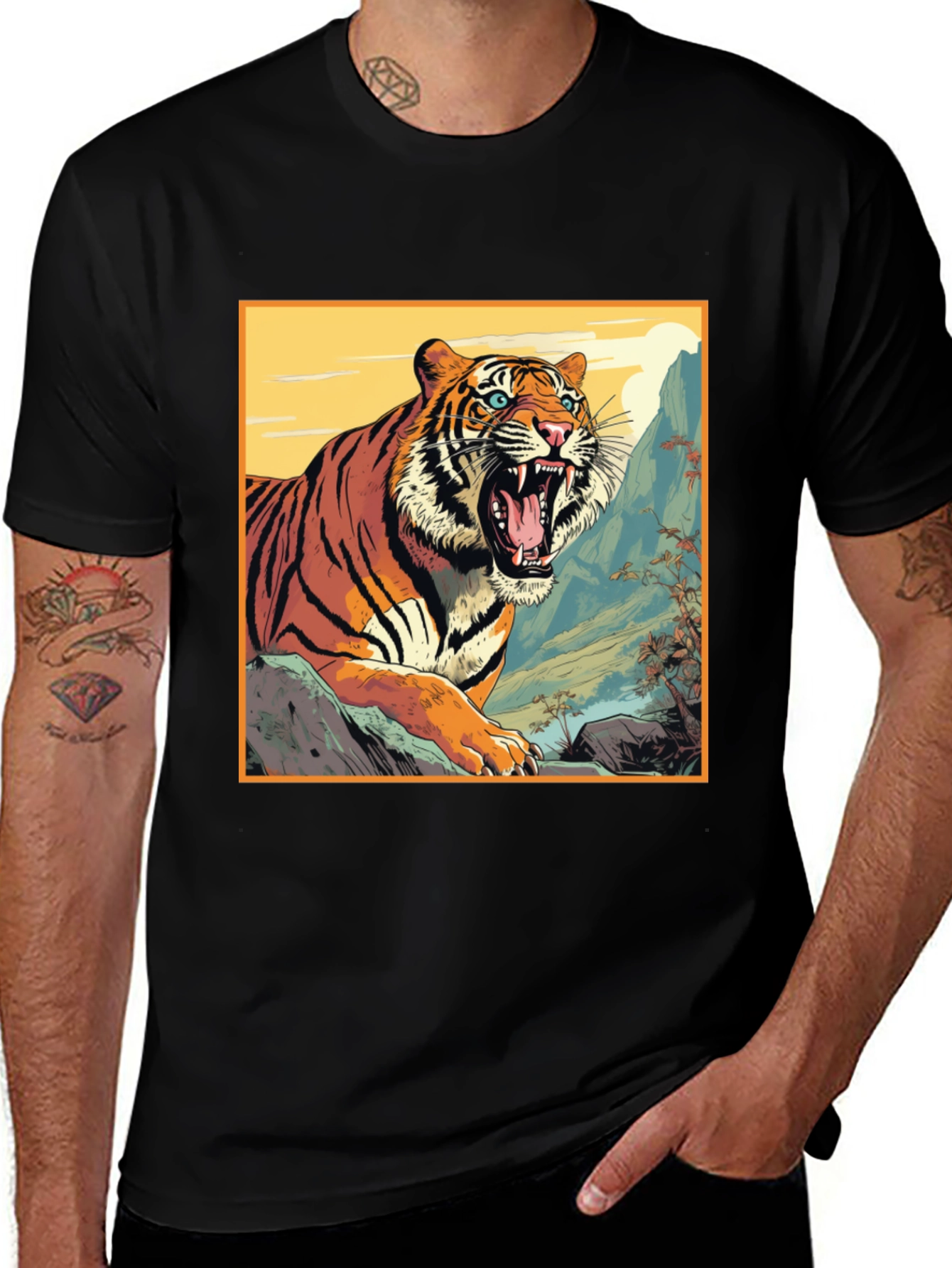 Variant 3 of Tiger Graphic T-Shirt - Fierce Animal Print Tee