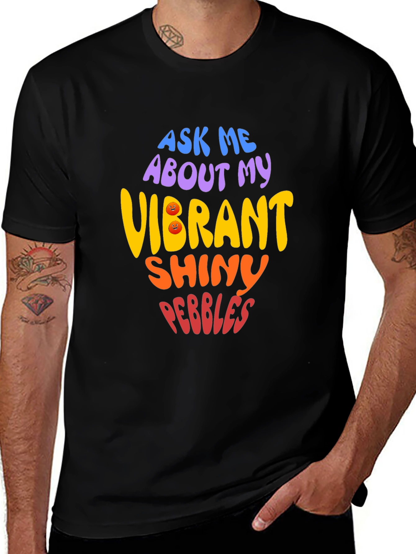 Variant 4 of Vibrant Shiny Pebbles Graphic Tee