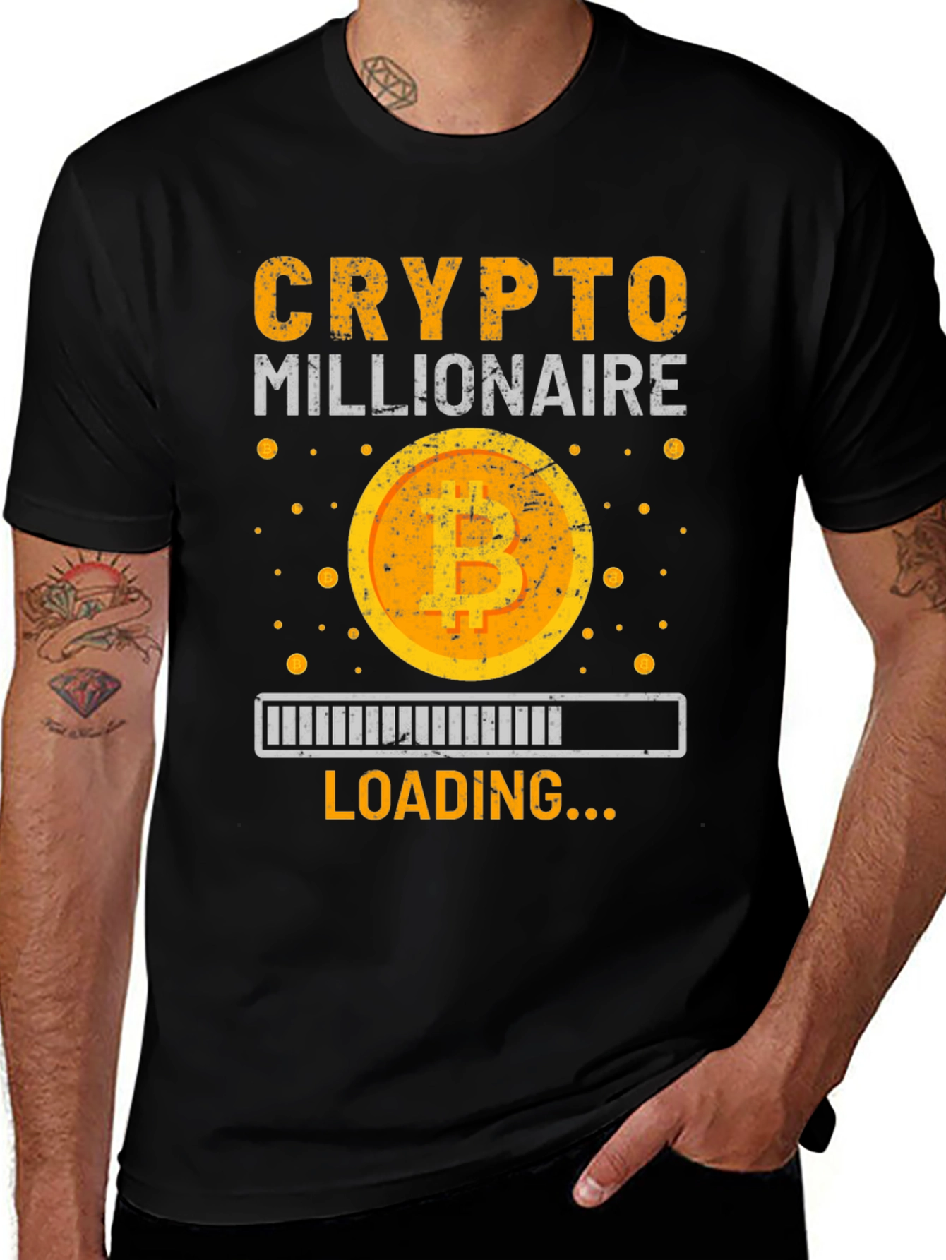 Variant 2 of Crypto Millionaire Loading Graphic T-Shirt