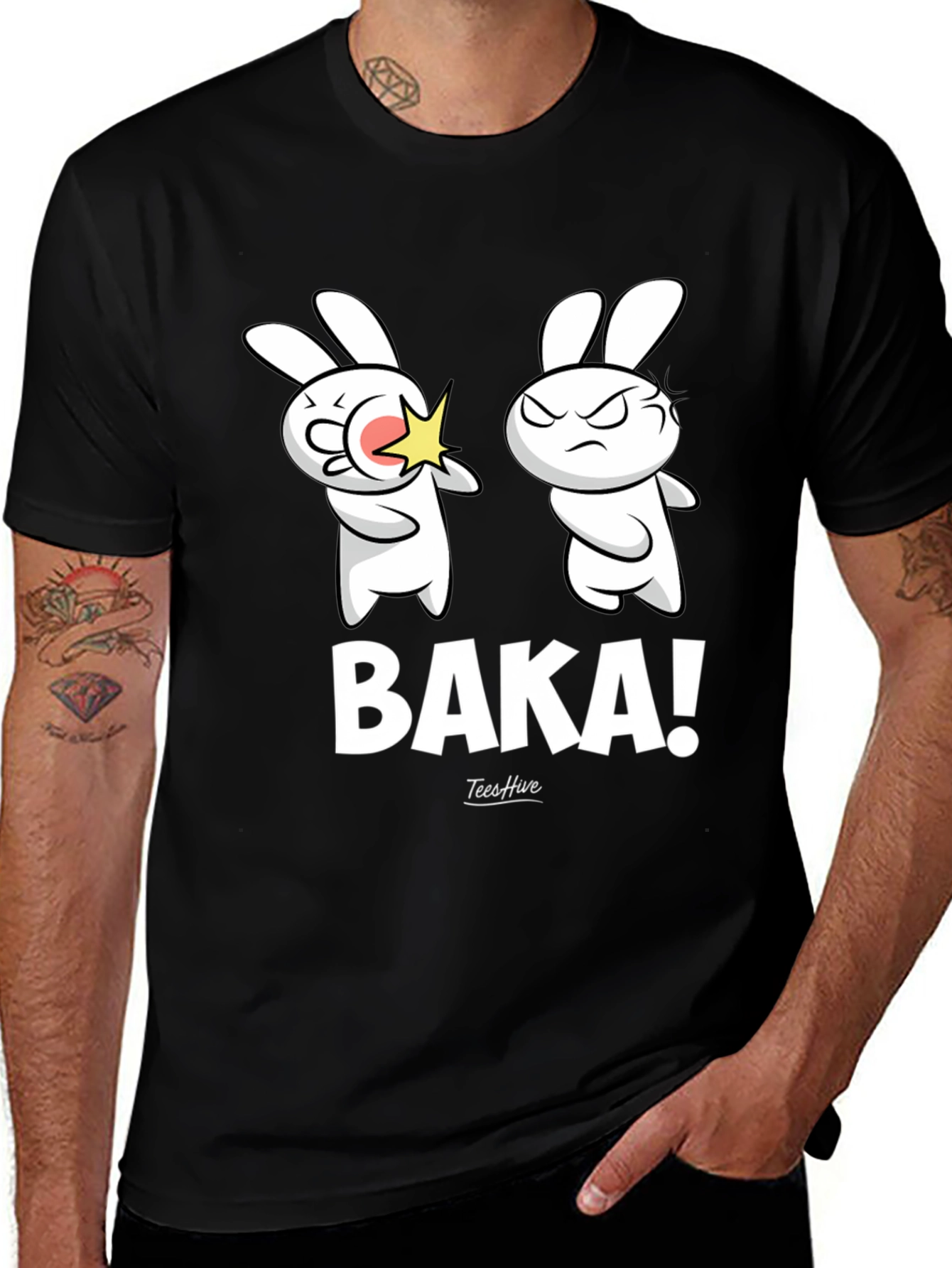 Variant 5 of Baka Bunny T-Shirt - Funny Anime Style