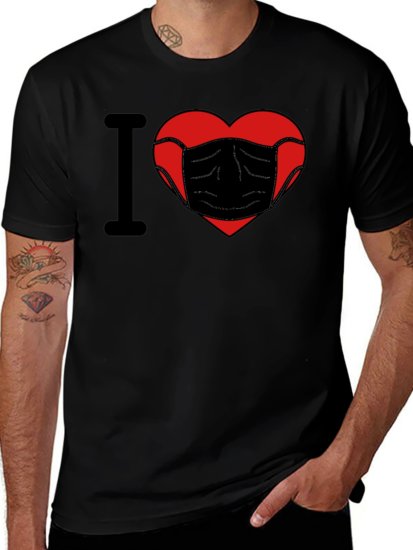 Variant 8 of I Love Masks Graphic T-Shirt - Stay Safe