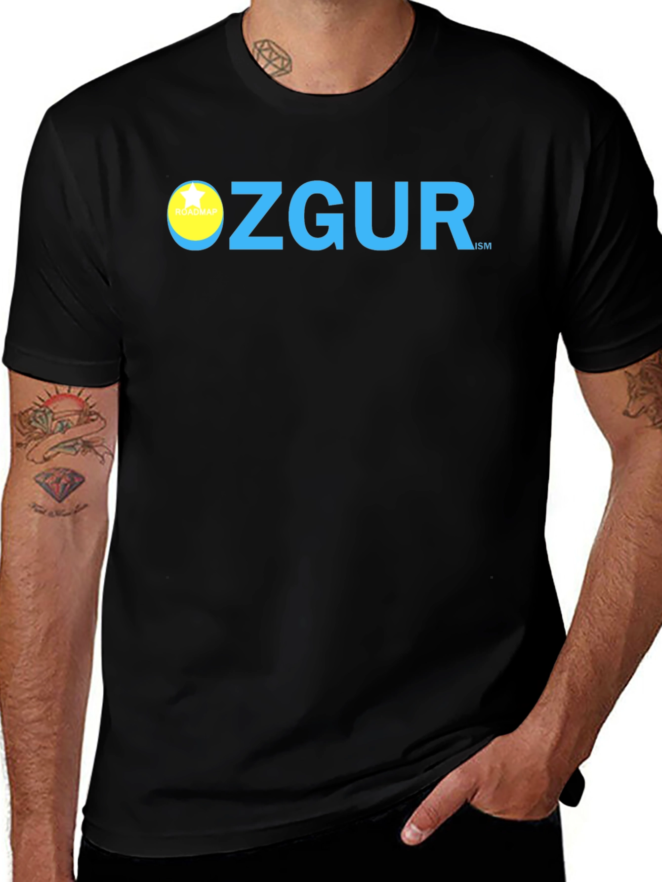 Variant 11 of Ozgur Graphic Tee - Black Crew Neck Cotton T-Shirt