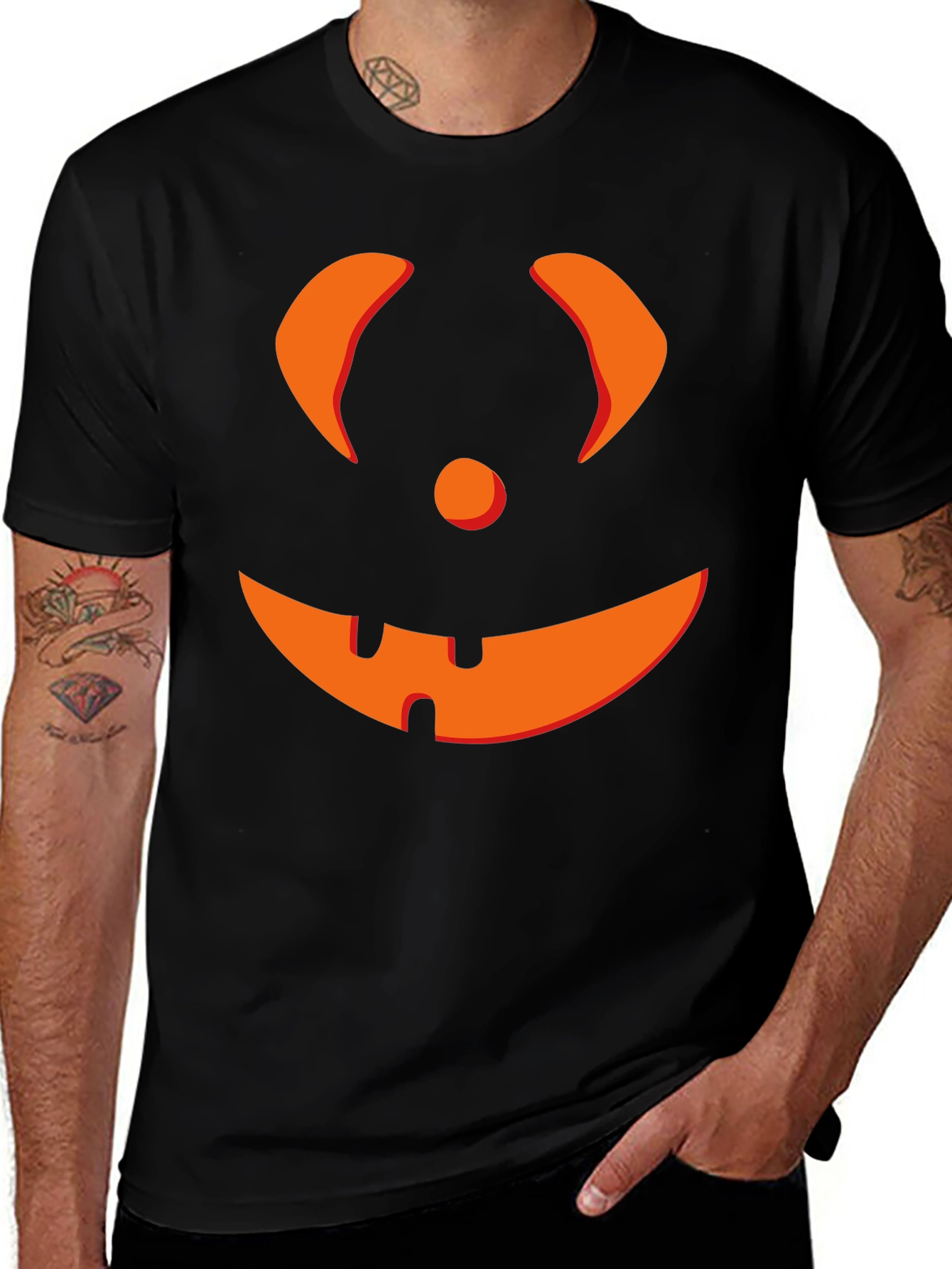Pumpkin Face Graphic Tee - Halloween Costume Shirt